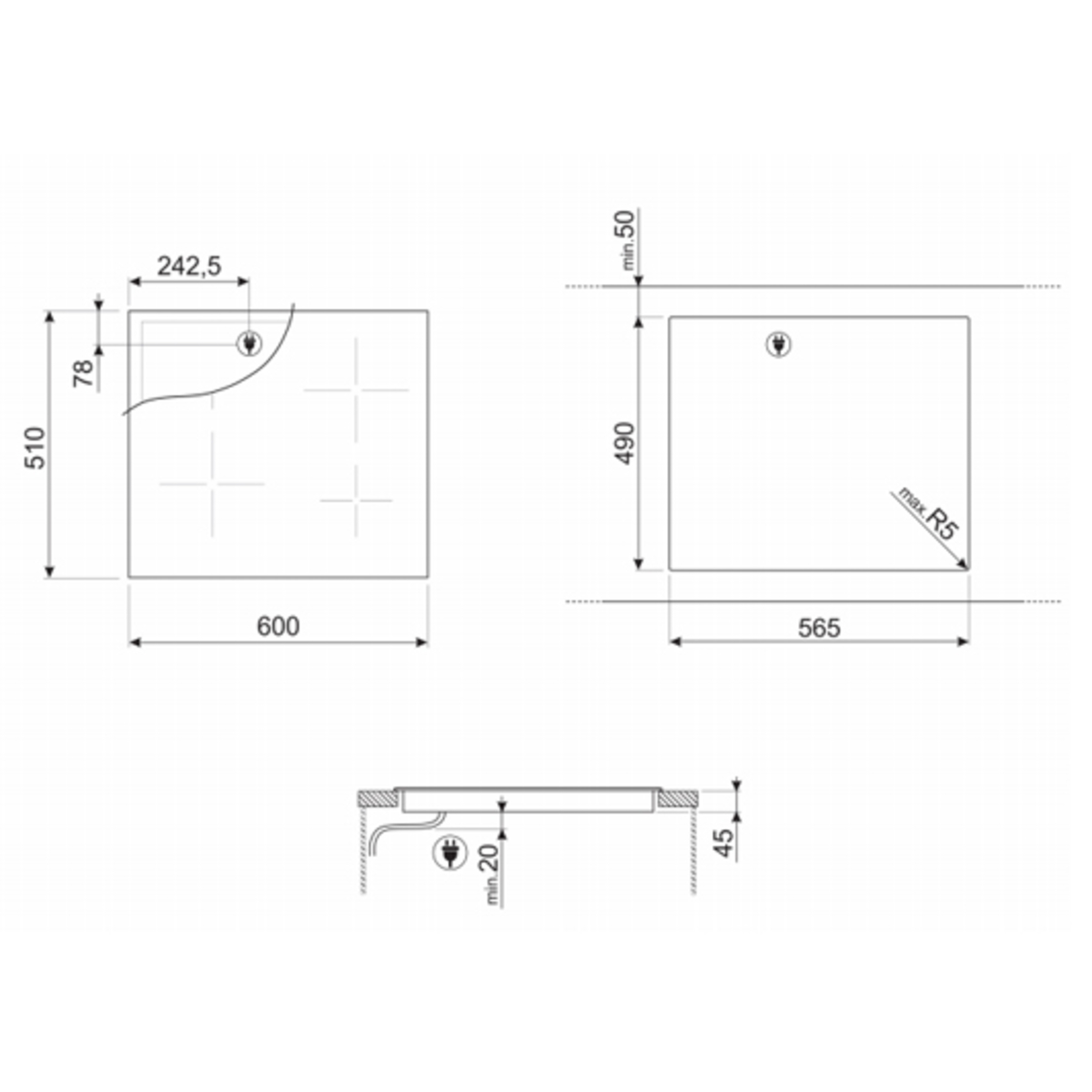 smeg 60cm electric cooktop
