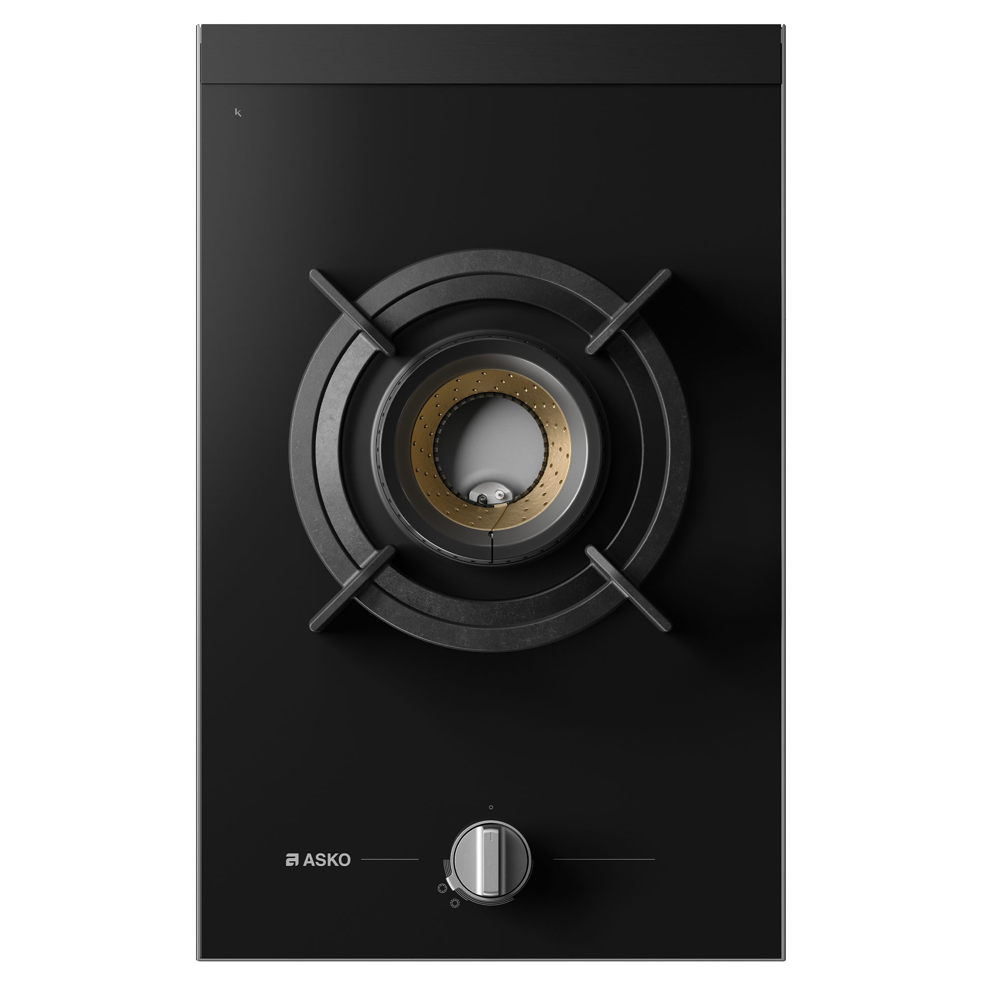 ASKO 33cm Hob Gas 1 Burner Volcano Cooktop Black Glass HG8313BGD1