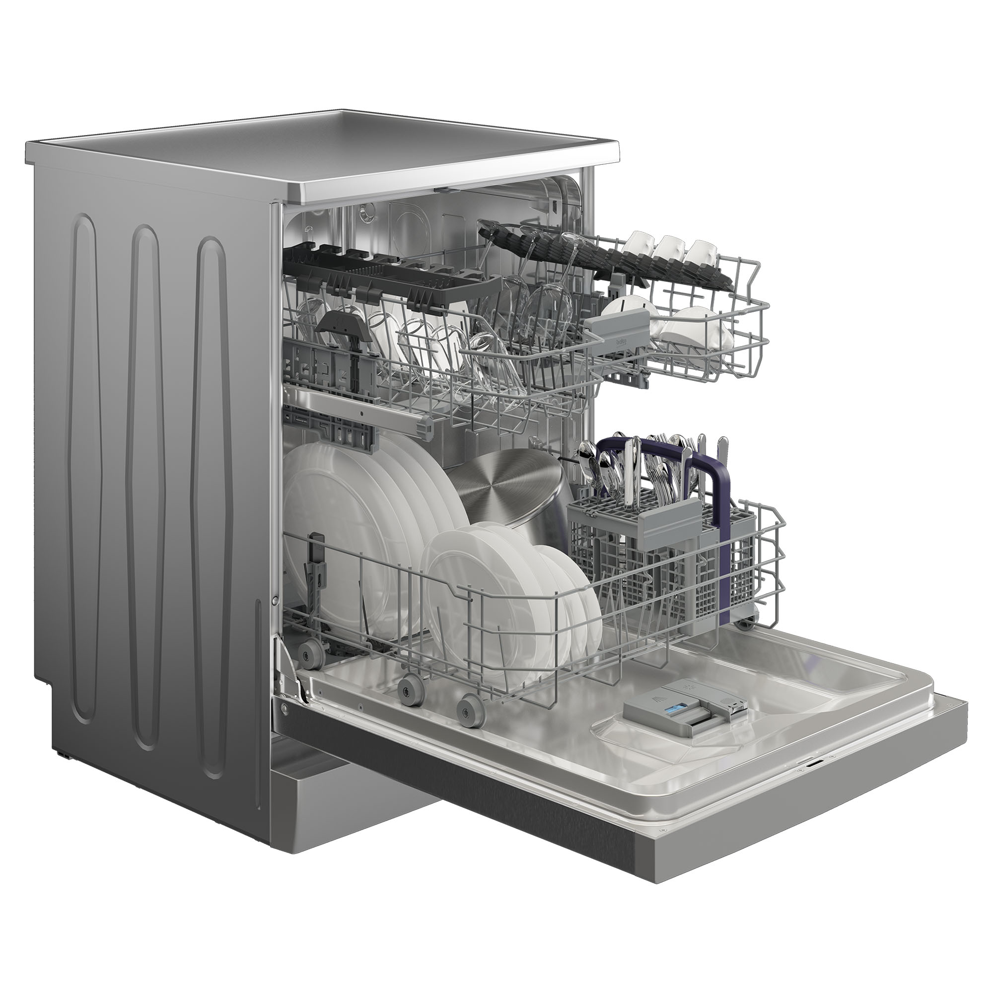 Beko 14 Place Setting Freestanding Dishwasher Platinum Steel BDFB1430X