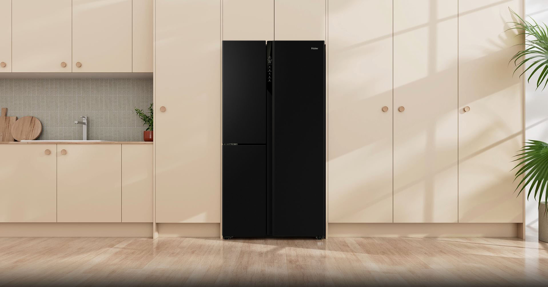 Haier S+ ThreeDoor SidebySide Refrigerator Freezer, 90.5cm, 575L