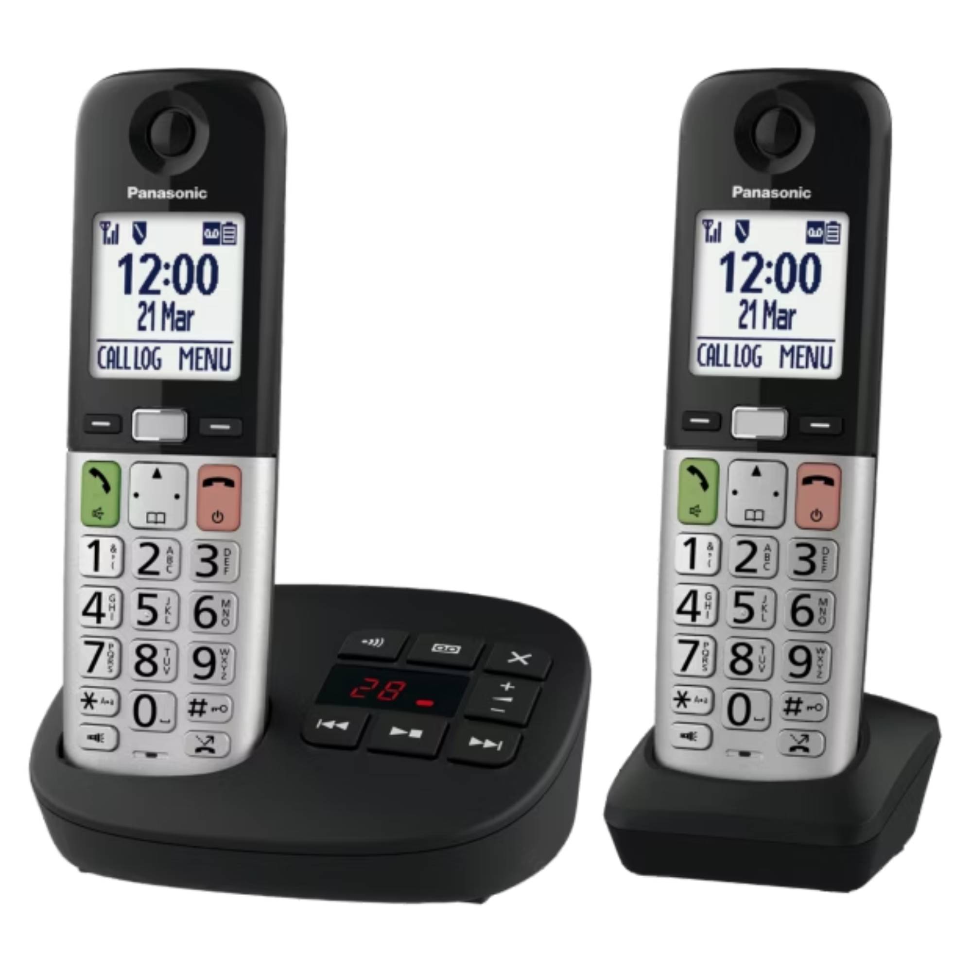 Panasonic Twin DECT Amplified Cordless Phone with TAM KXTGU432AZ