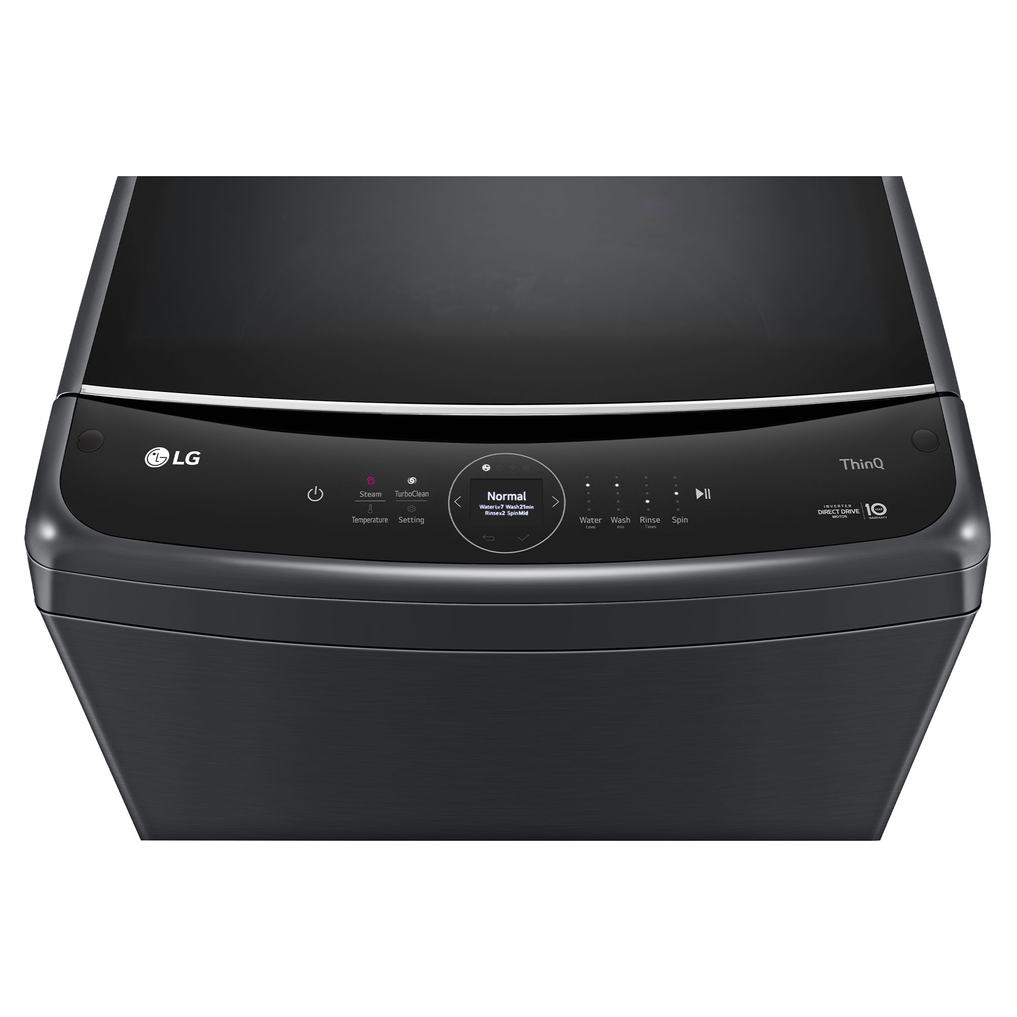 LG 12KG Direct Drive Steam Top Load Washing Machine Black WTL912B