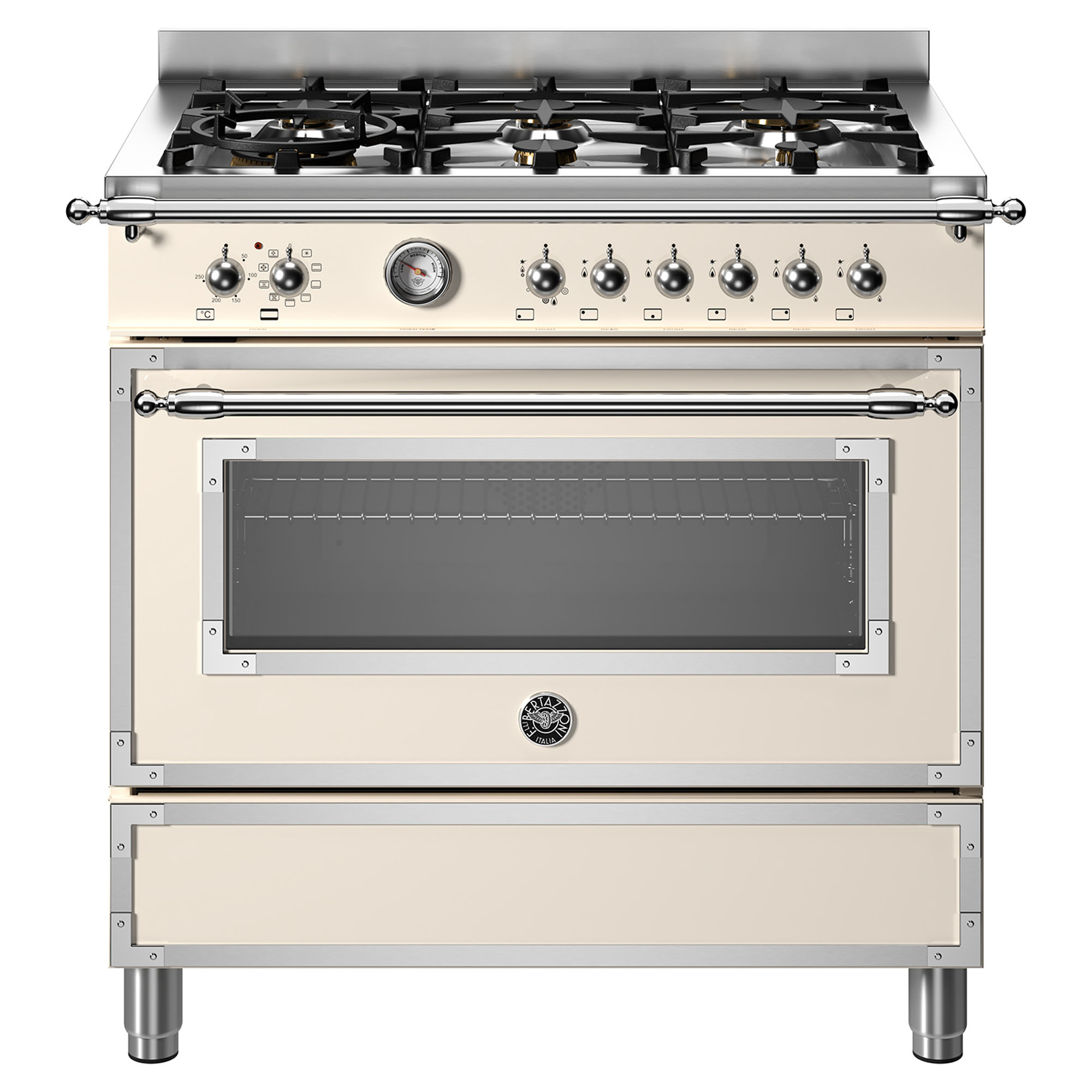 Bertazzoni Heritage 900mm Dual Fuel Cooker - Avorio (Ivory) HER96L1EAVT