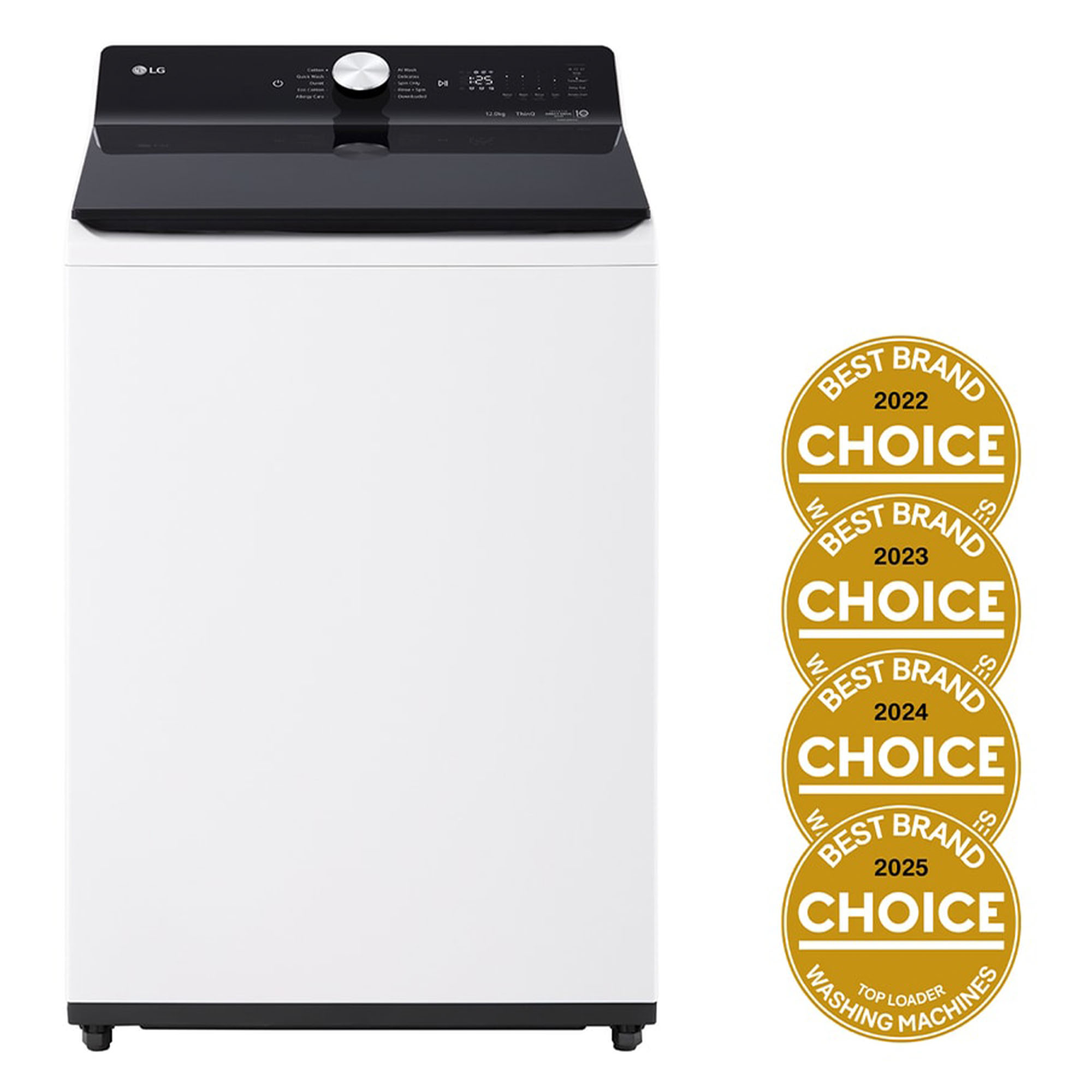 LG 12kg AI Top Load Washer - AI DD - White WTX5-12W