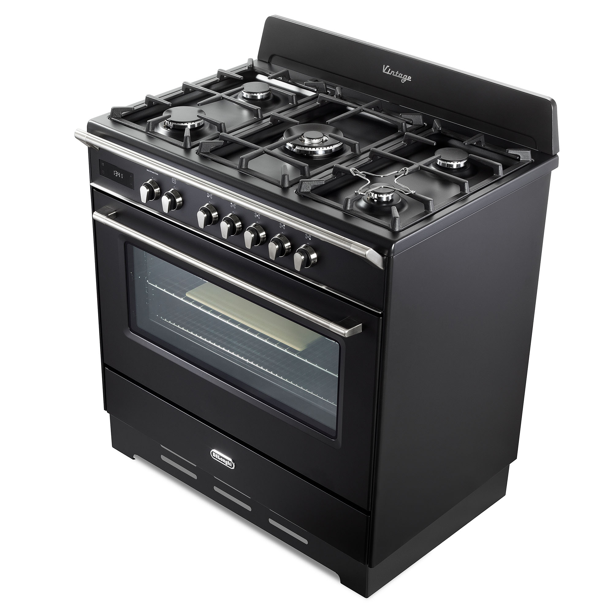 De'Longhi 90cm Vintage Freestanding Dual Fuel Cooker Matte Black