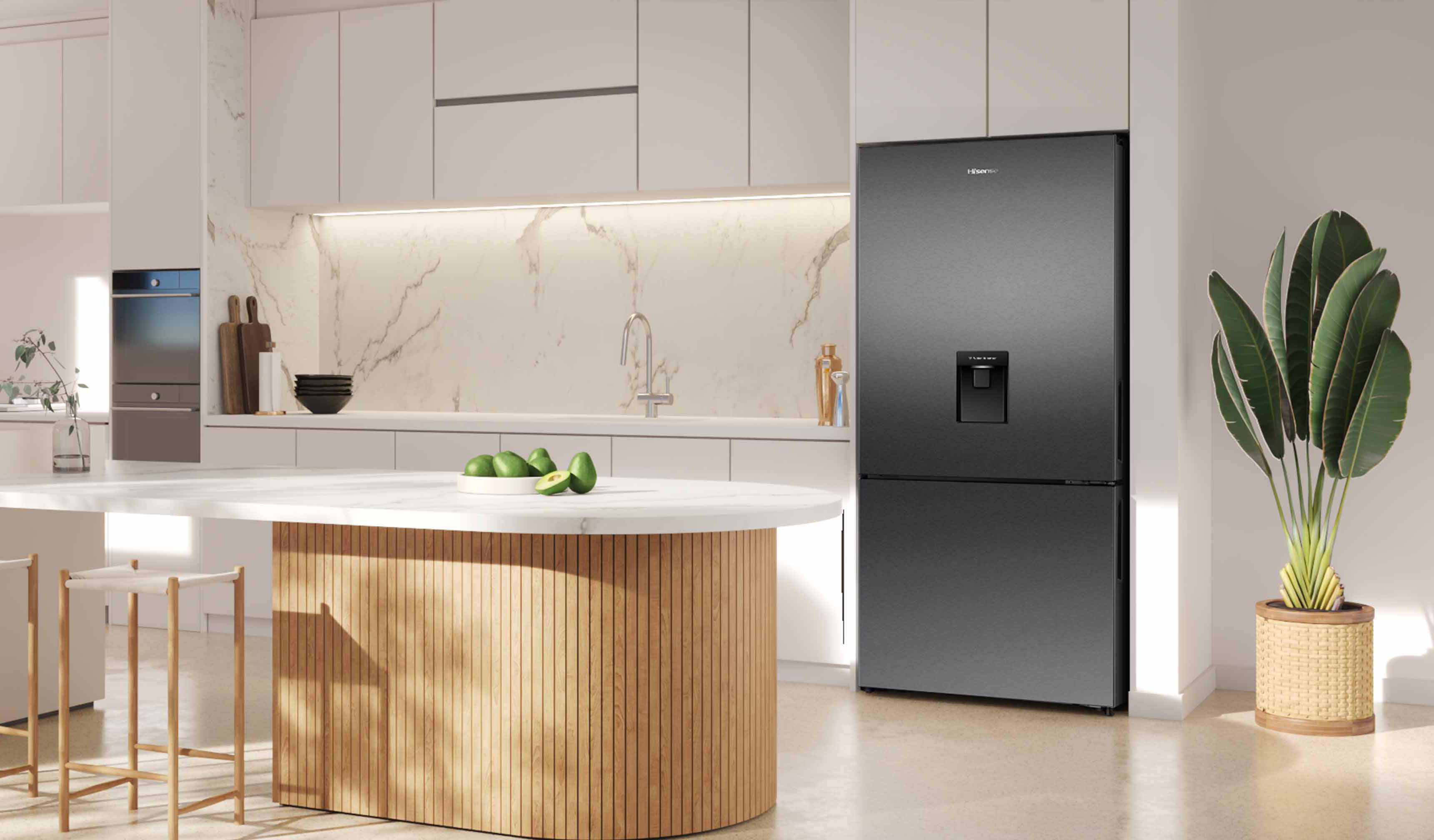 Hisense 500L PureFlat Bottom Mount NonPlumbed Refrigerator Dark