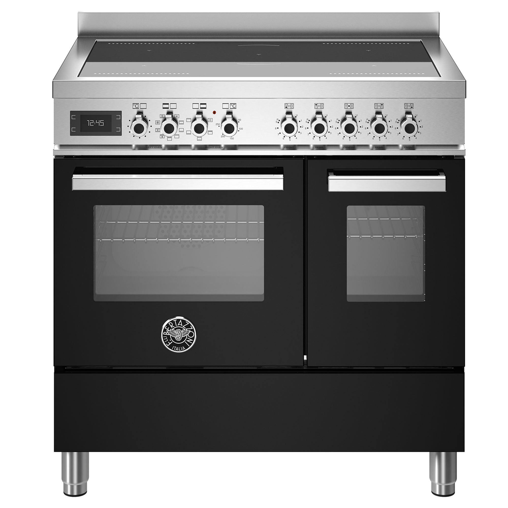 Bertazzoni Pro 900mm Cooker 5 Zone Induction, Electric Double Oven - Black PRO95I2ENET
