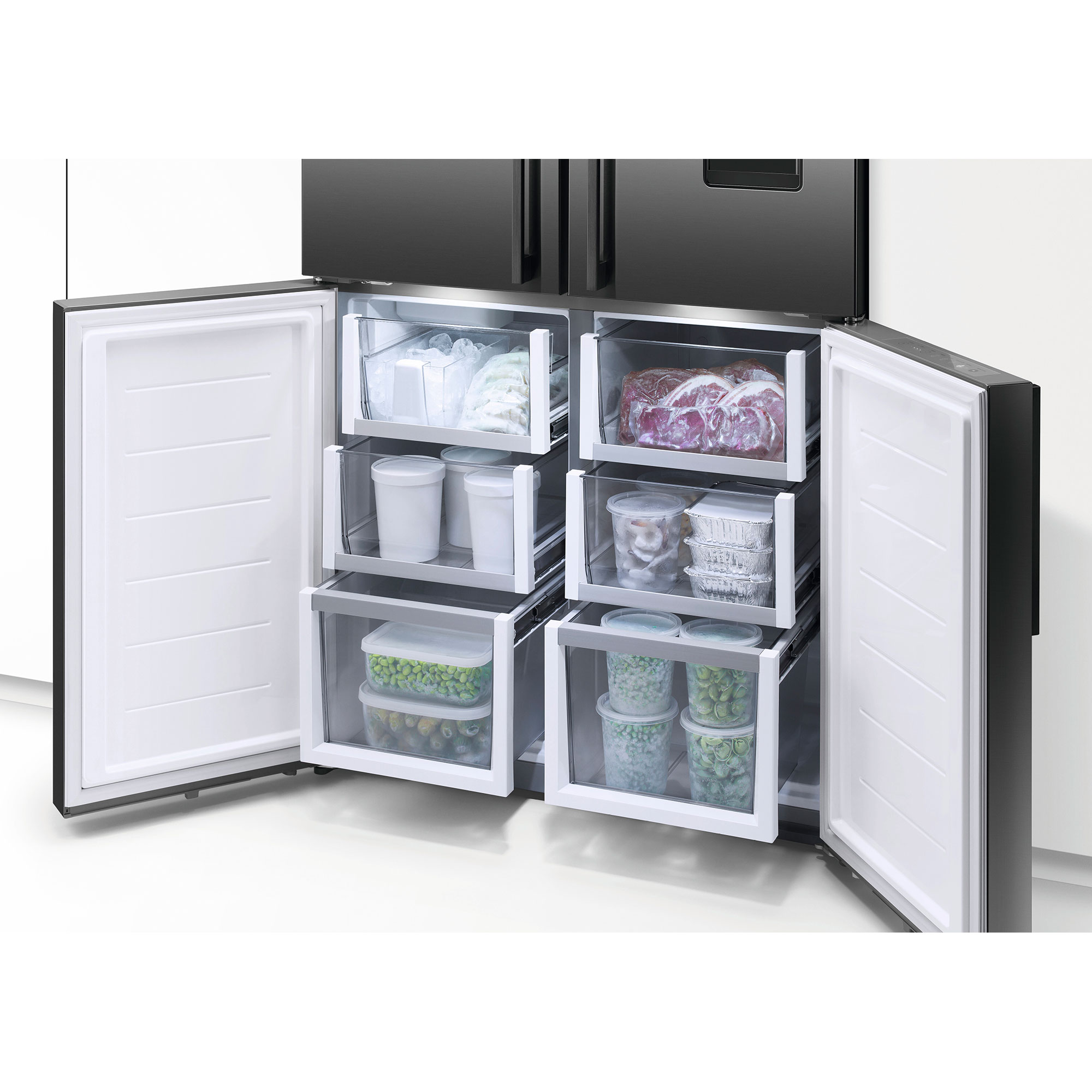 Fisher & Paykel 538L Quad Door Refrigerator Black Stainless Steel