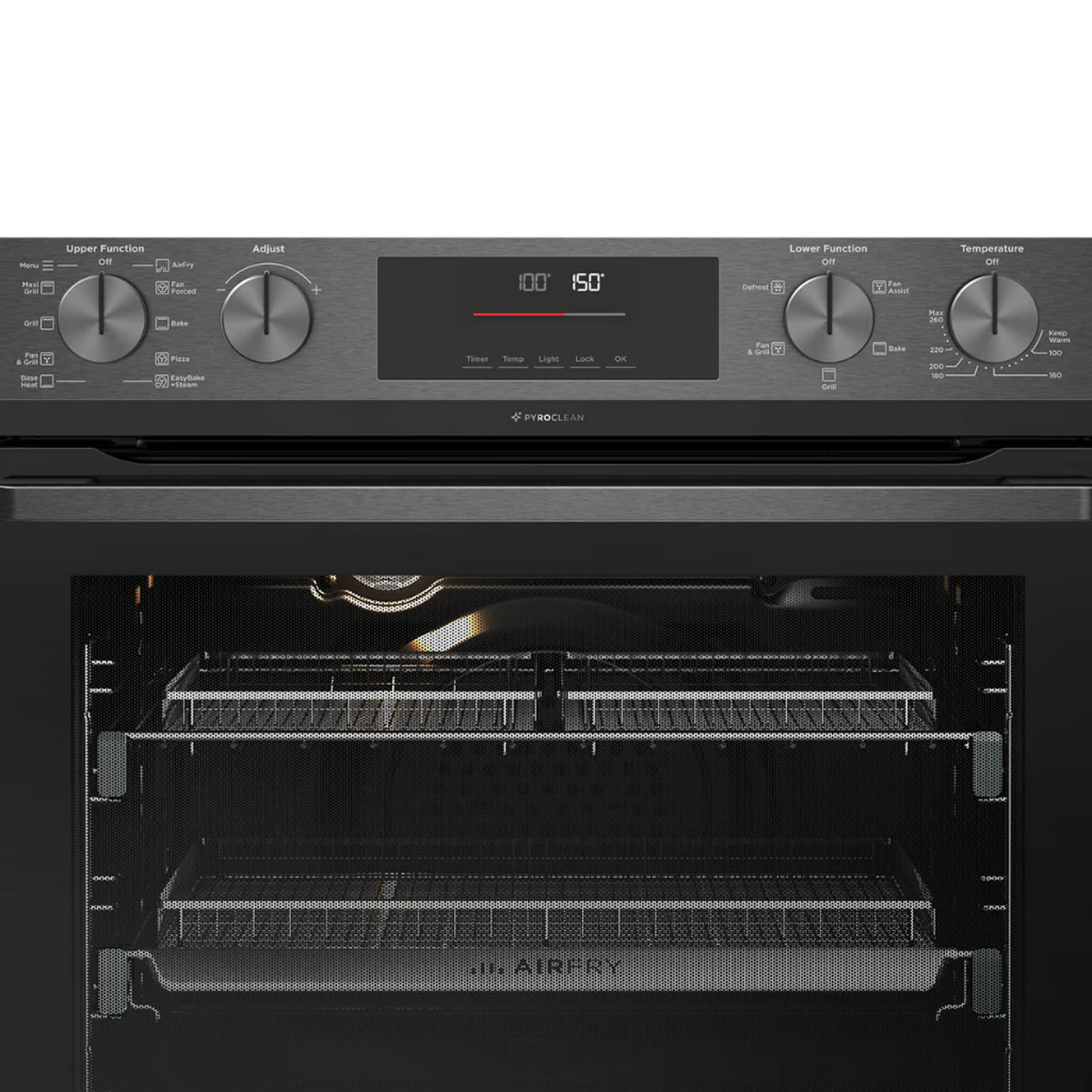 Westinghouse 60cm multifunction 105 dark stainless PyroClean duo oven