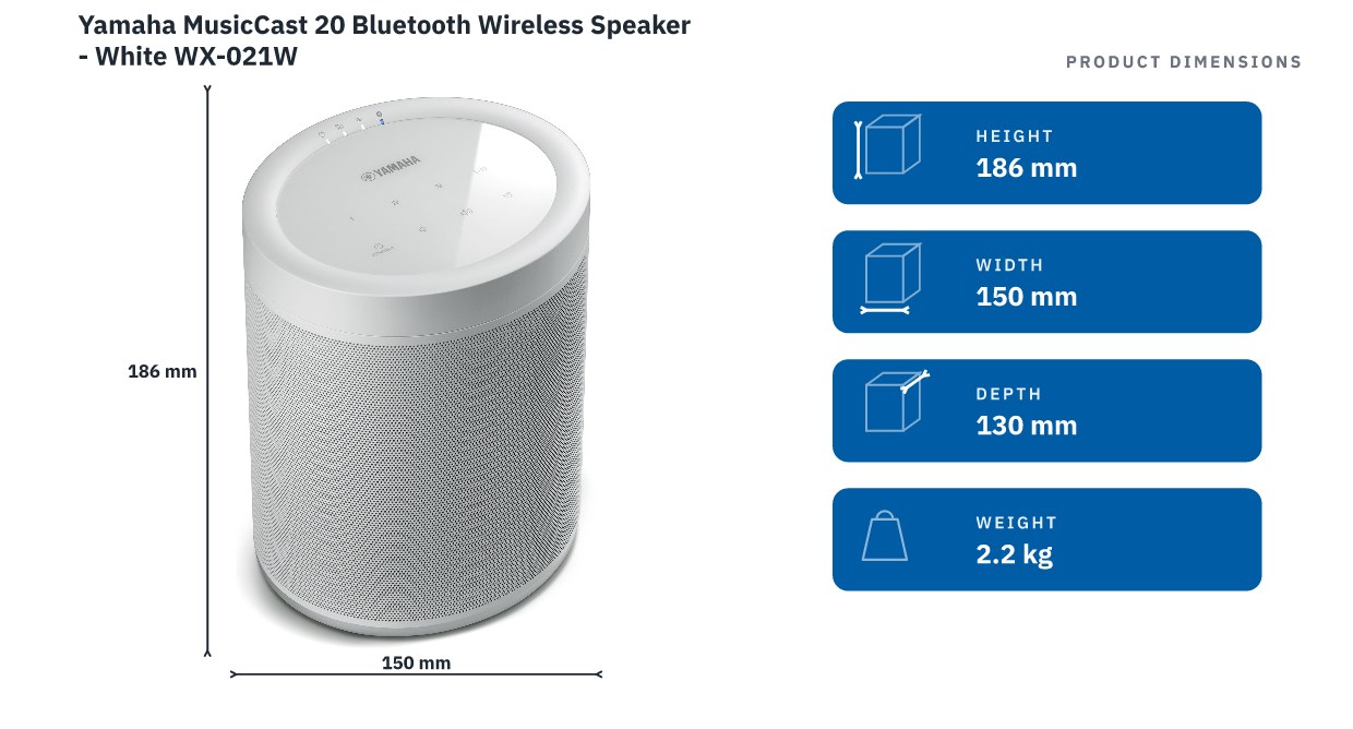 Yamaha MusicCast 20 Bluetooth Wireless Speaker - | Bing Lee - Bing Lee