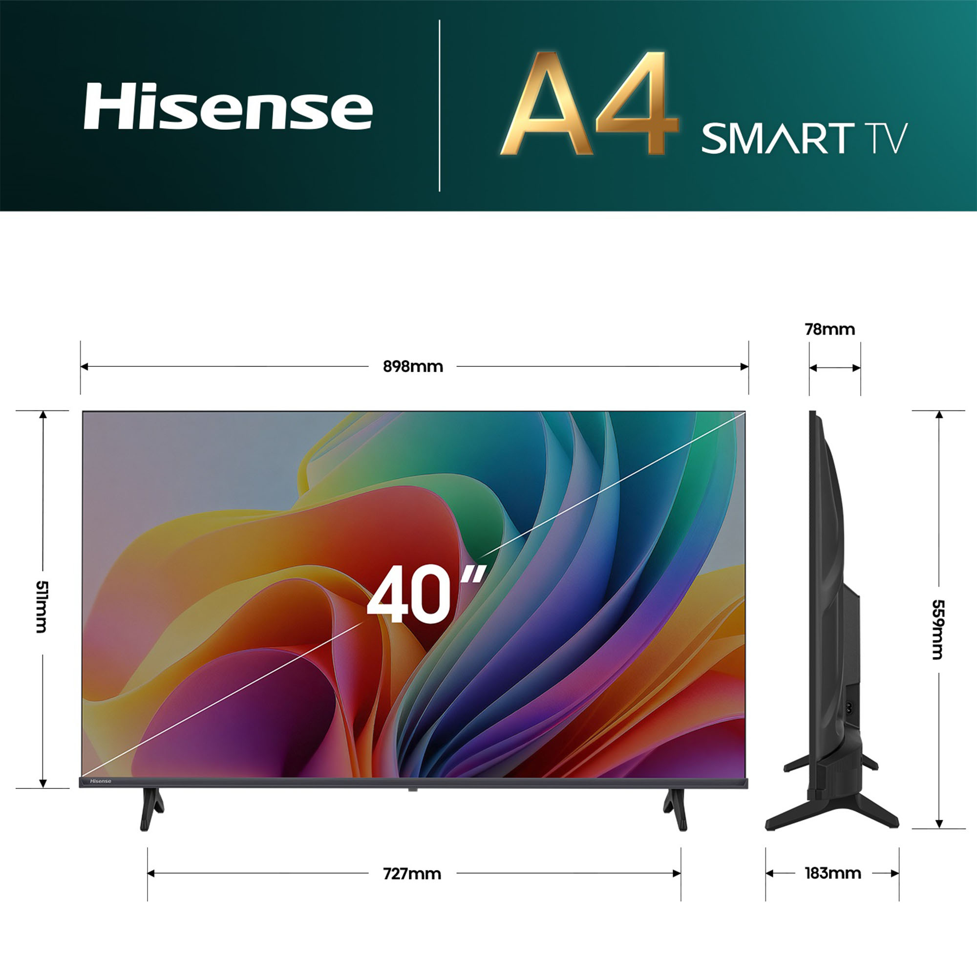 Hisense A4N 40インチ SMART TV ハイセンス、ネット動画に対応した40V型/32V型/24V型液晶テレビ「A4N