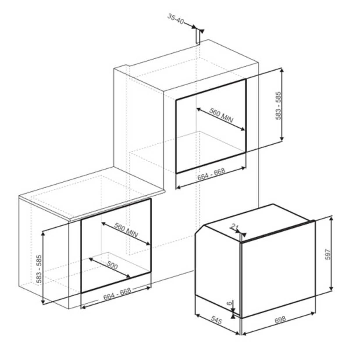 Smeg 70cm Black Linear Thermoseal Pyrolytic Oven SFPA7130N Buy Online
