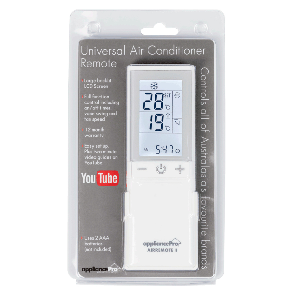 Appliance Pro Universal Air Conditioner Remote AIRREMOTE2. Buy Online
