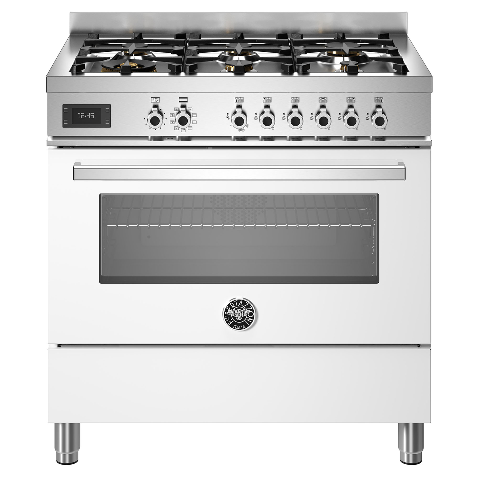 Bertazzoni Professional 900mm Dual Fuel Cooker - Bianco (White) PRO96L1EBIT