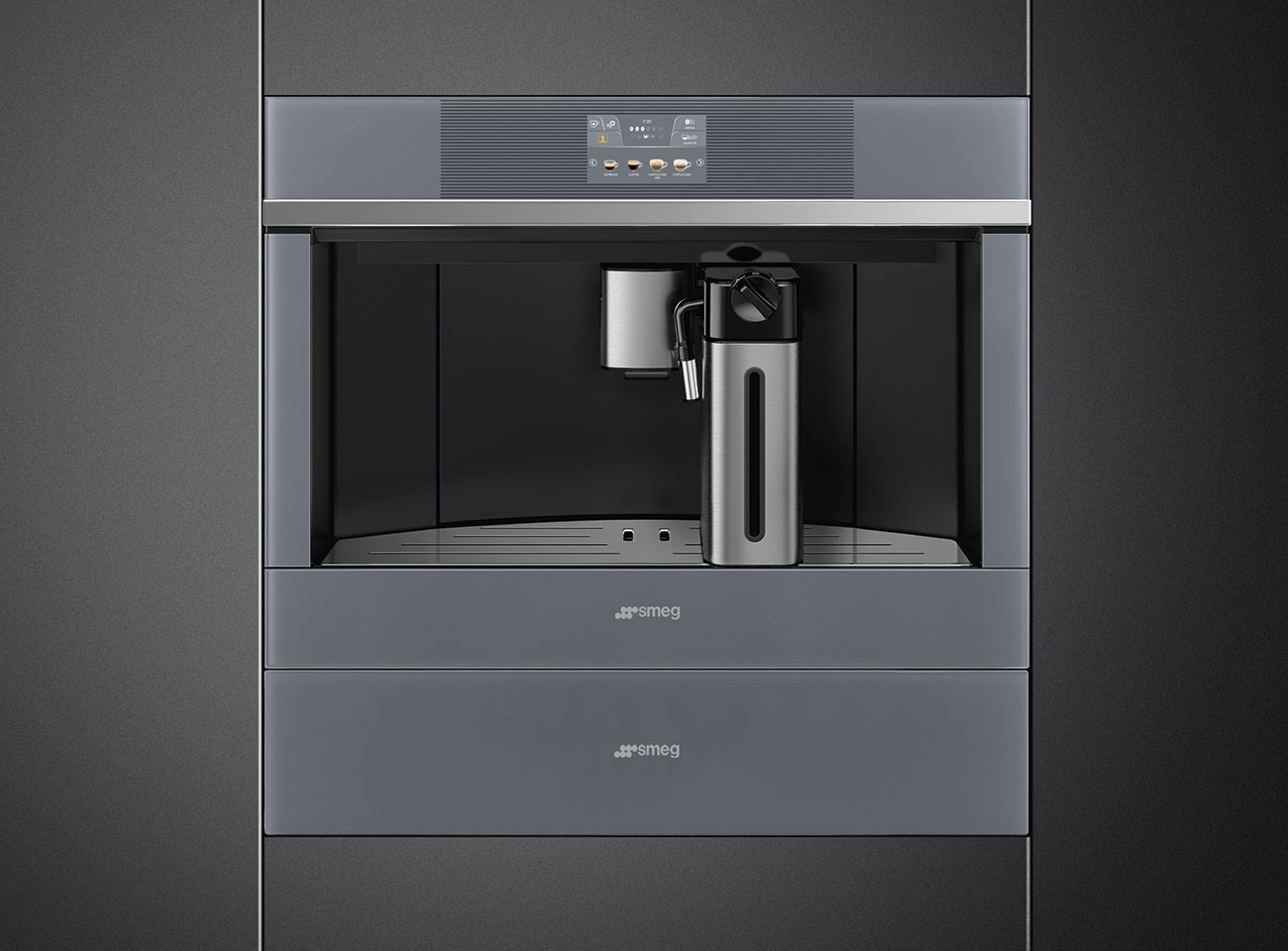 Smeg 45cm Linea Builtin Coffee Machine Silver CMS4104S. Buy Online