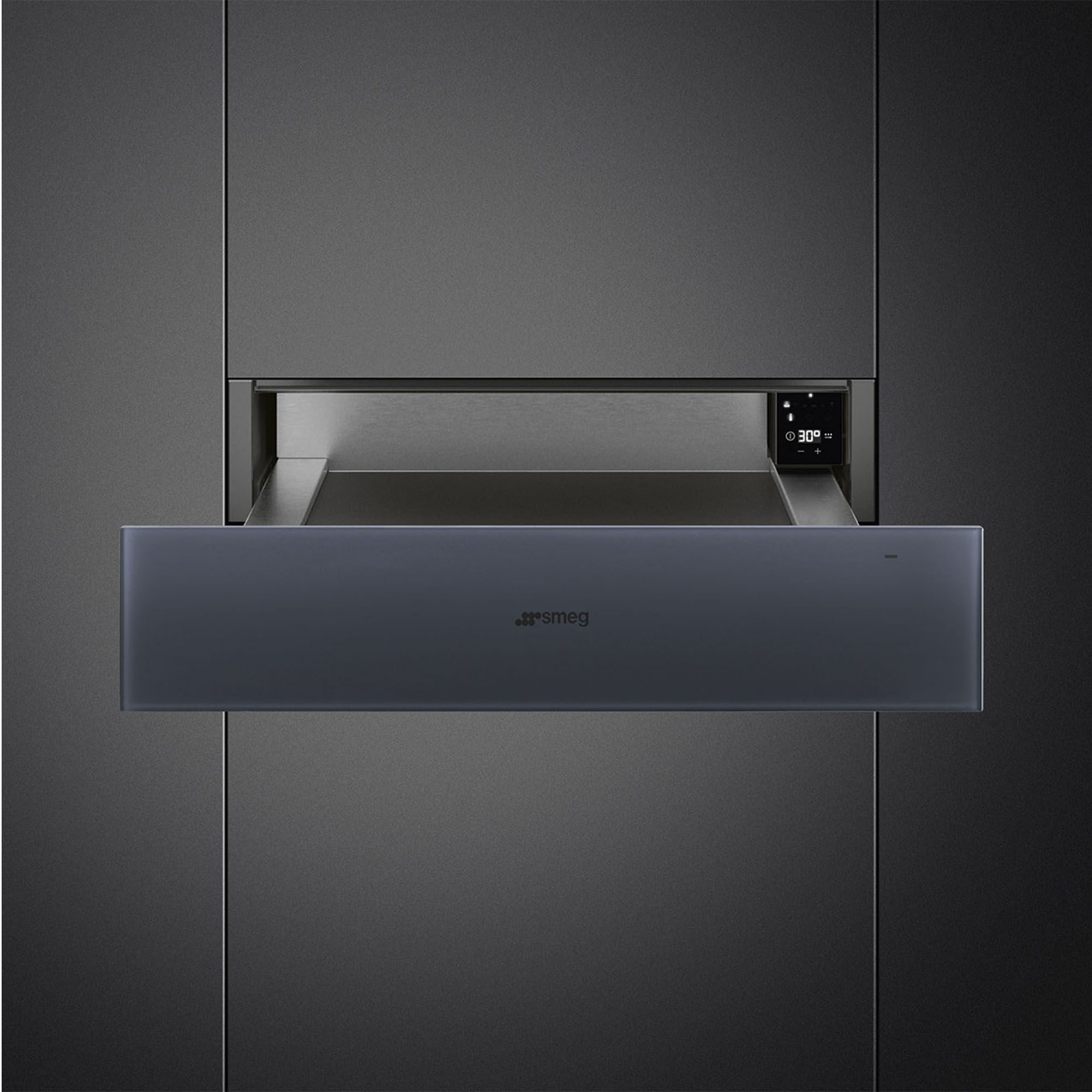 Smeg Linea 15cm Warming Drawer with Touch Controls Neptune Grey