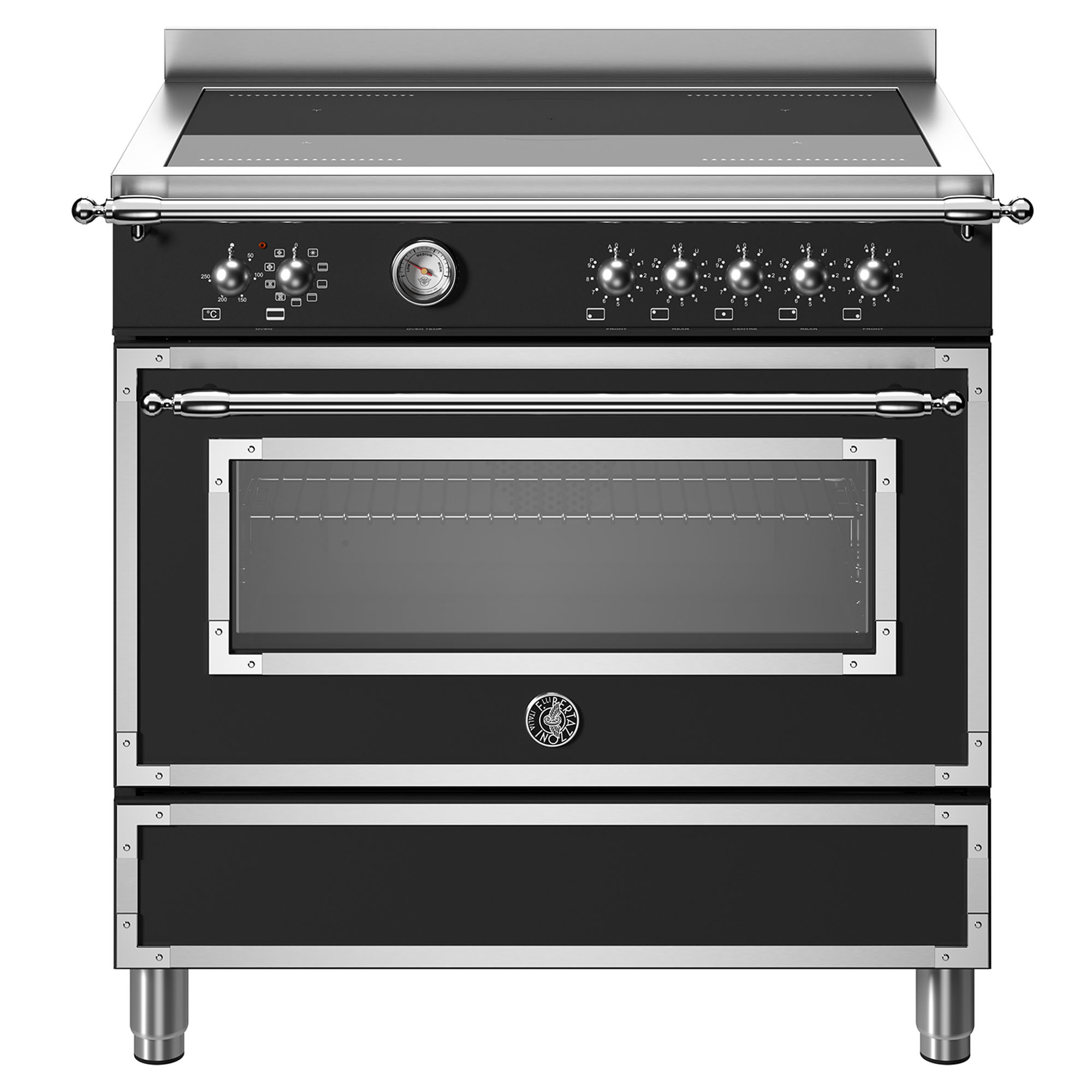 Bertazzoni Heritage 900mm Induction Cooker - Nero (Black) HER95I1ENET