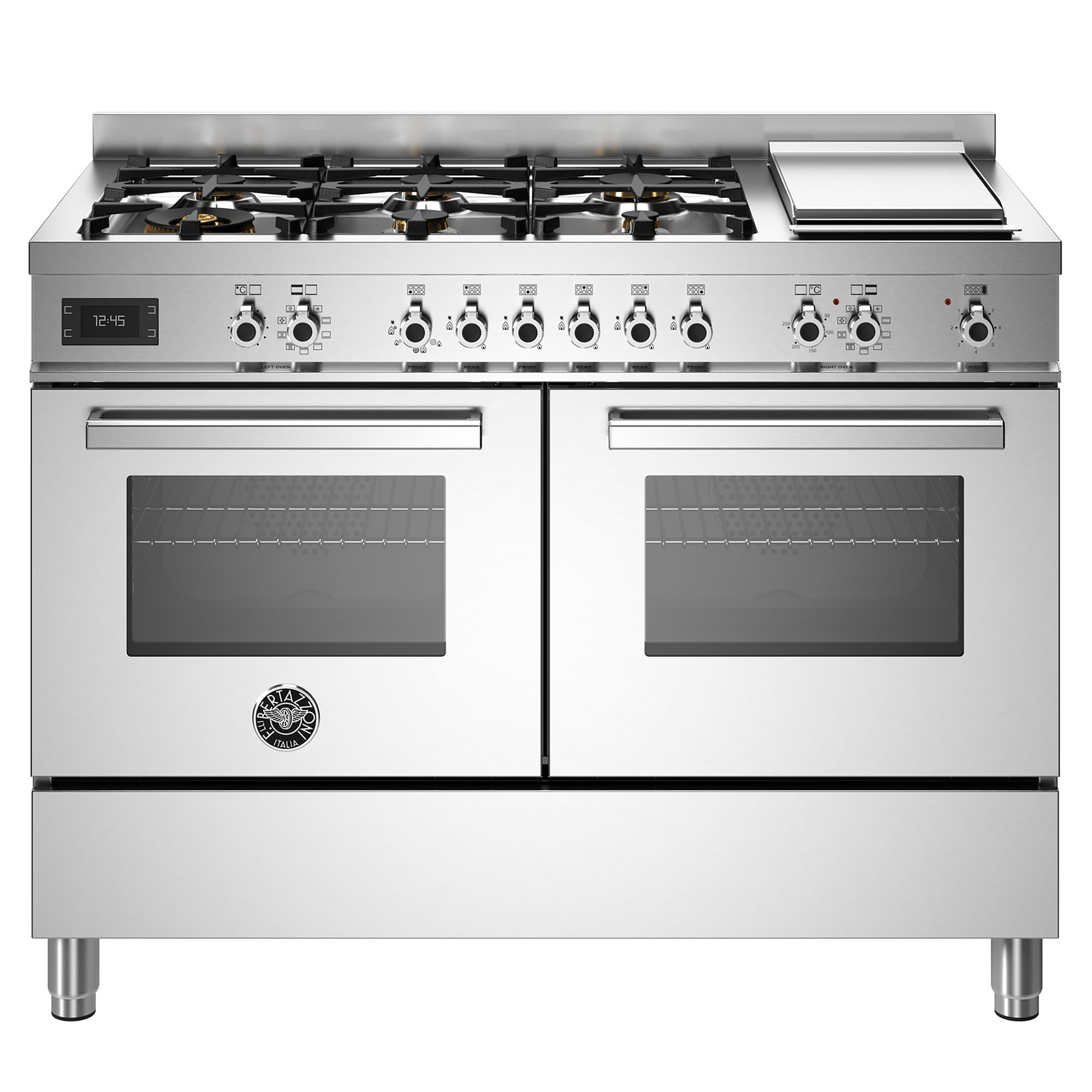 Bertazzoni Professional 1200mm Dual Fuel Cooker - Stainless Steel PRO126G2EXT