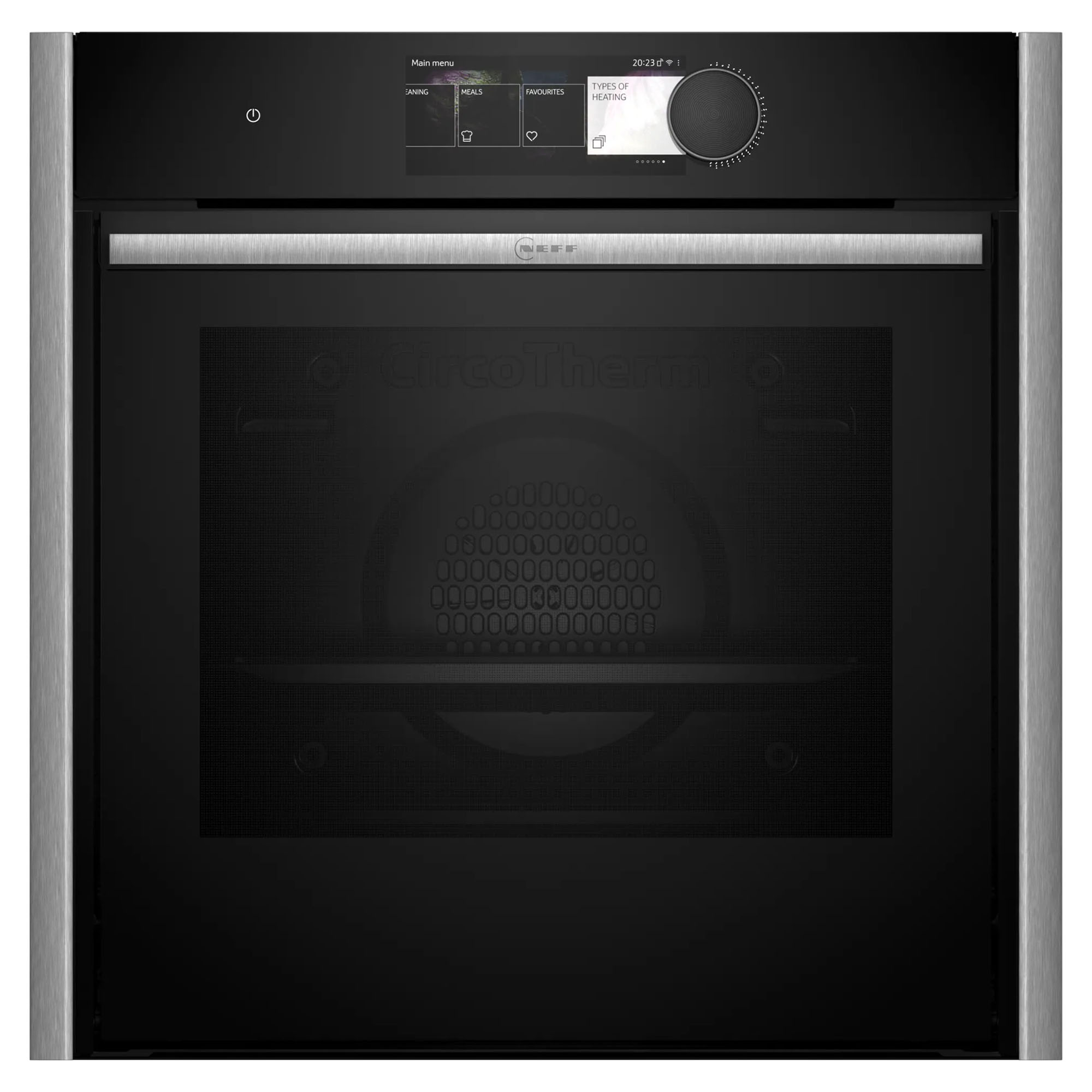 Neff Slide & Hide® Oven with FullSteam with Metallic Silver Side Trims / Handle and TwistPad Flex B69FY5CY0A-MS