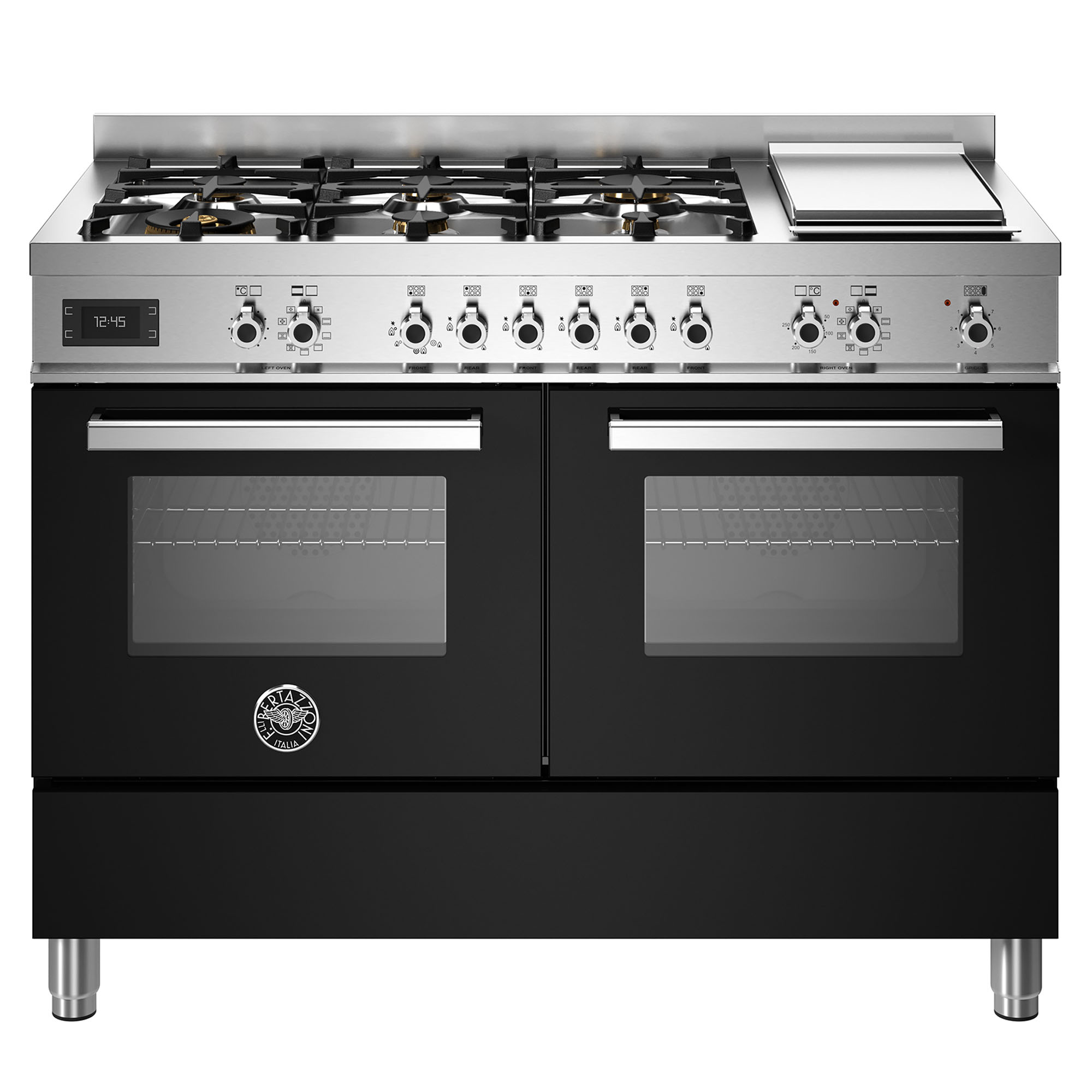 Bertazzoni Professional 1200mm Dual Fuel Cooker - Nero (Black) PRO126G2ENET