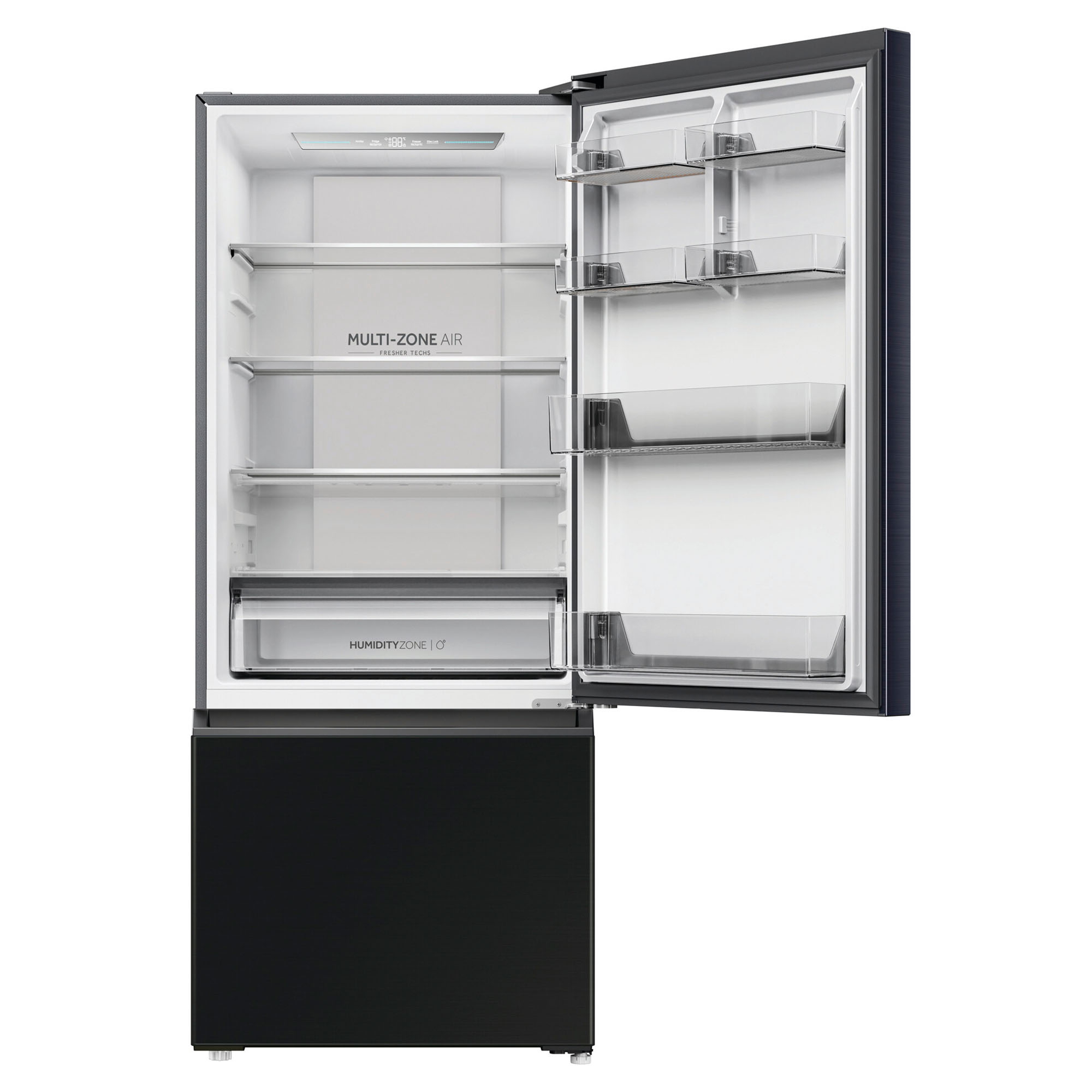Haier Refrigerator Freezer, 70cm, 420L, Bottom Freezer, Black HRF420BC Buy Online with