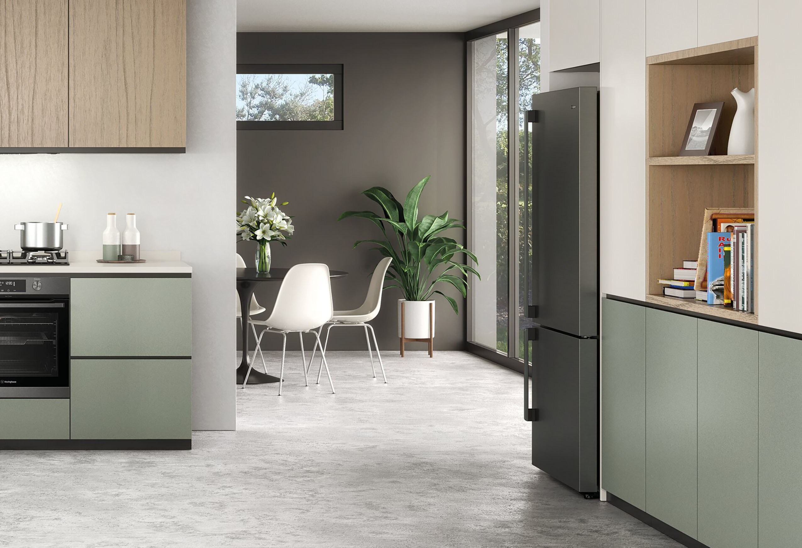 Westinghouse 496L Dark Stainless Bottom Mount Fridge WBE5304BCR Buy Online with Afterpay