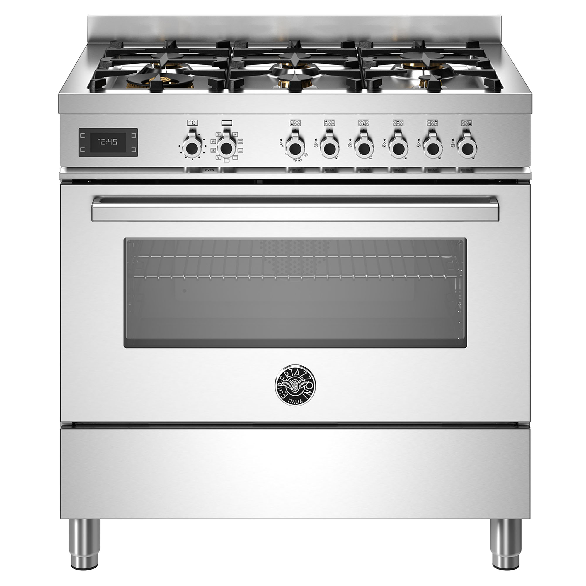 Bertazzoni Professional 900mm Dual Fuel Cooker - Stainless Steel PRO96L1EXT