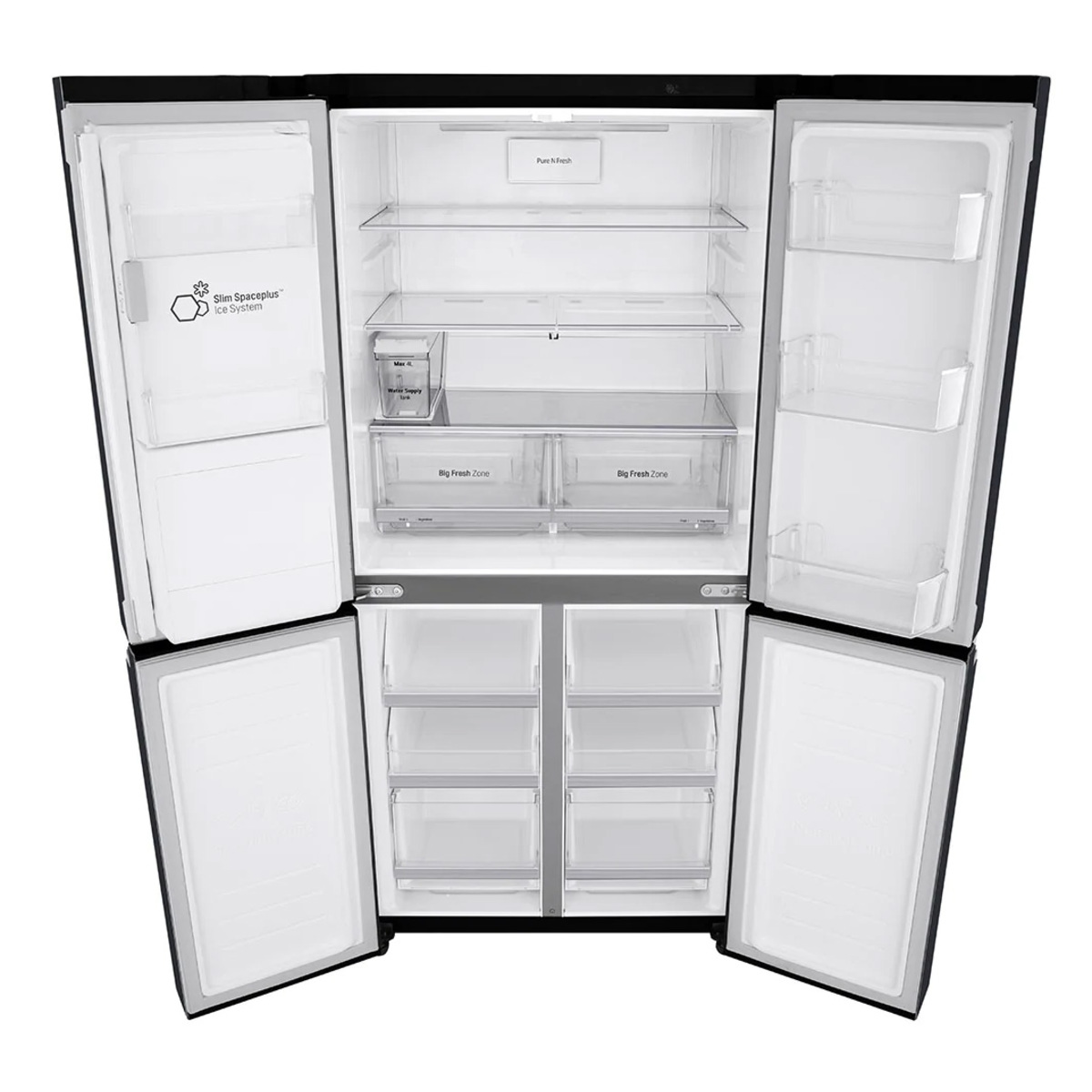 LG 506L Slim NonPlumbed French Door Fridge Matte Black GFL570MBNL