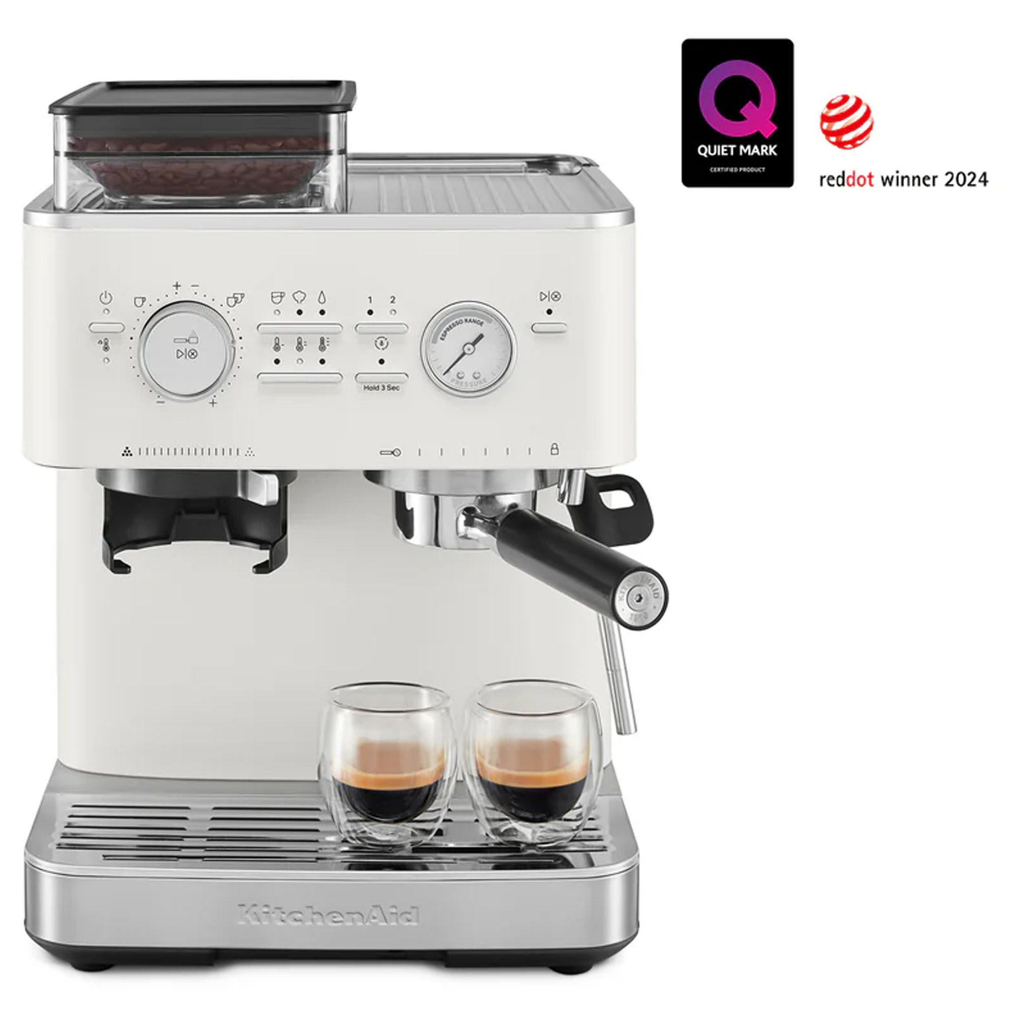 Kitchenaid Semi Automatic Espresso Machine with Burr Grinder Porcelain 5KES6551APL