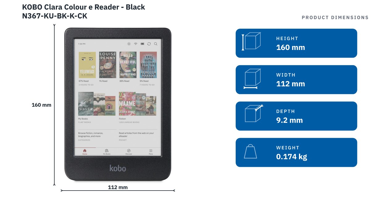 Clara Colour e Reader - Black N367-KU-BK-K-CK - Bing Lee