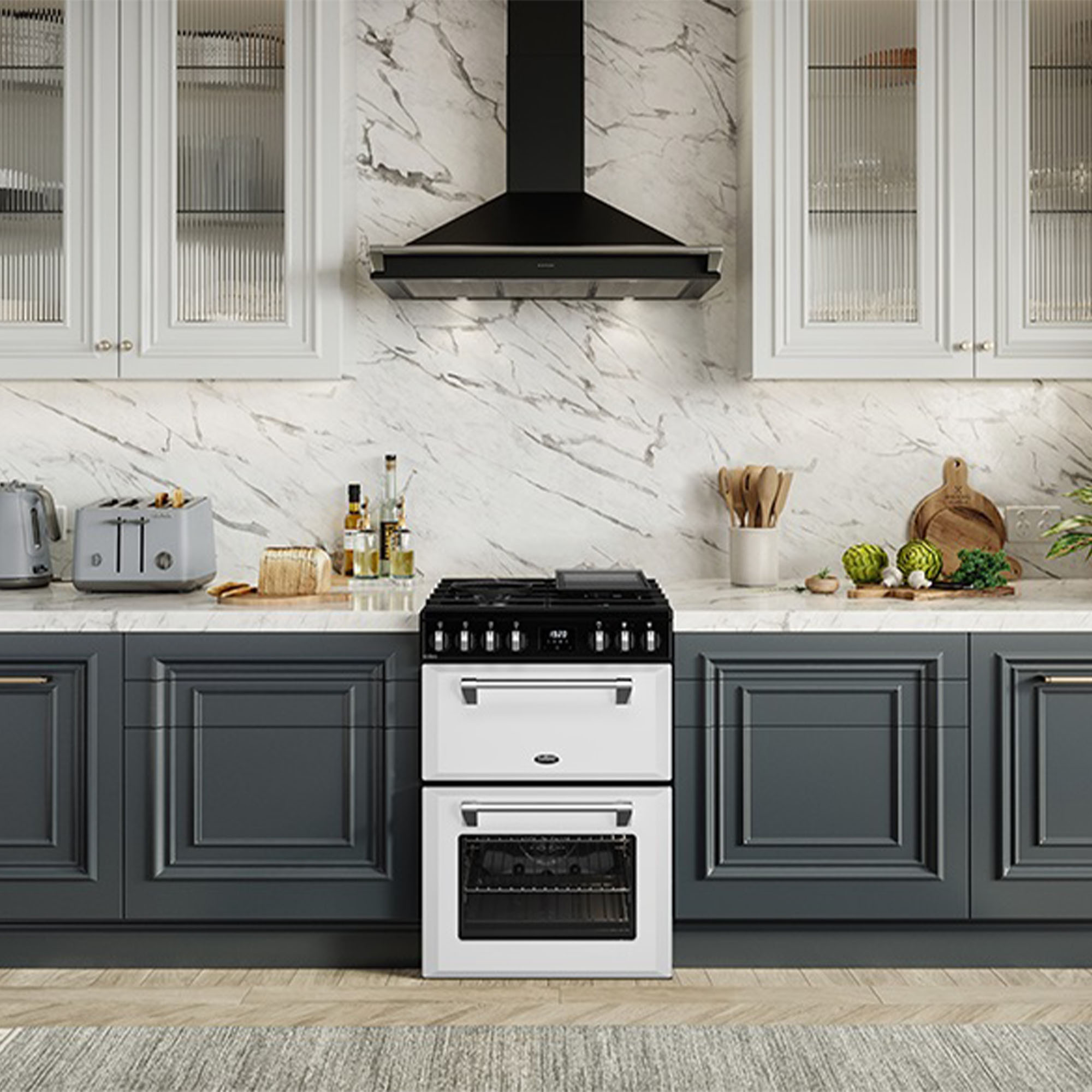 Belling Mini Richmond 60cm Dual Fuel Range Cooker White BMR60DODFW. Buy Online with Afterpay