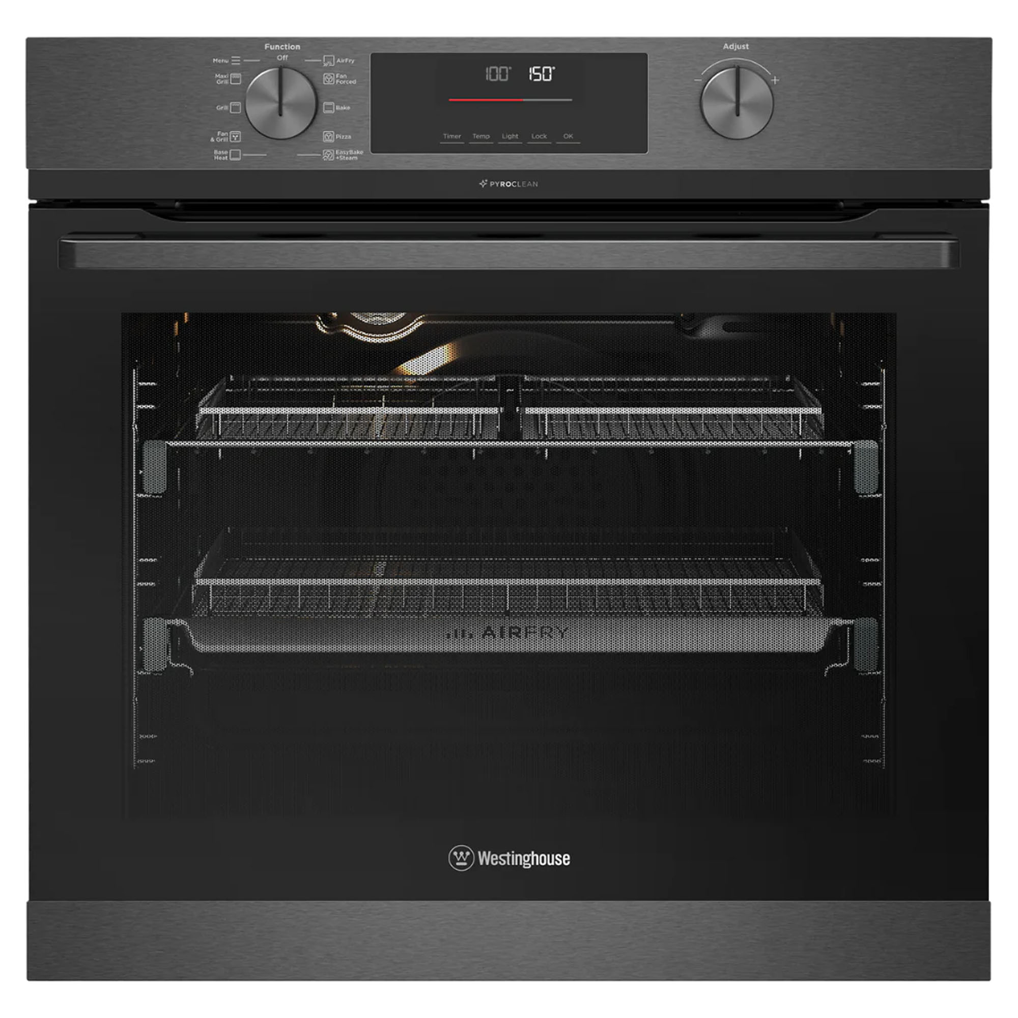 Westinghouse 60cm multifunction 10 dark stainless steel PyroClean oven