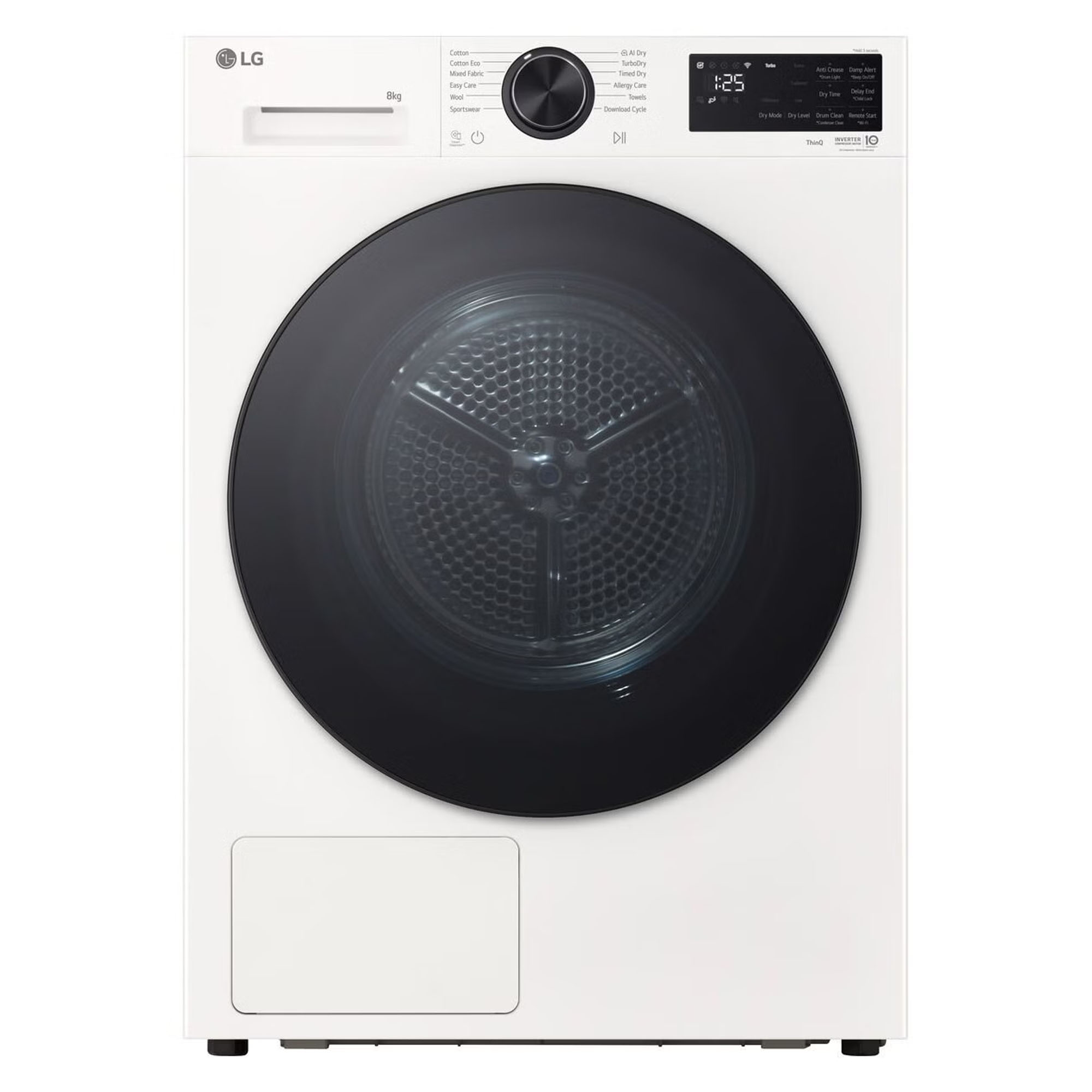 LG 8kg Series 3 AI Heat Pump Dryer - White DXH3-08W