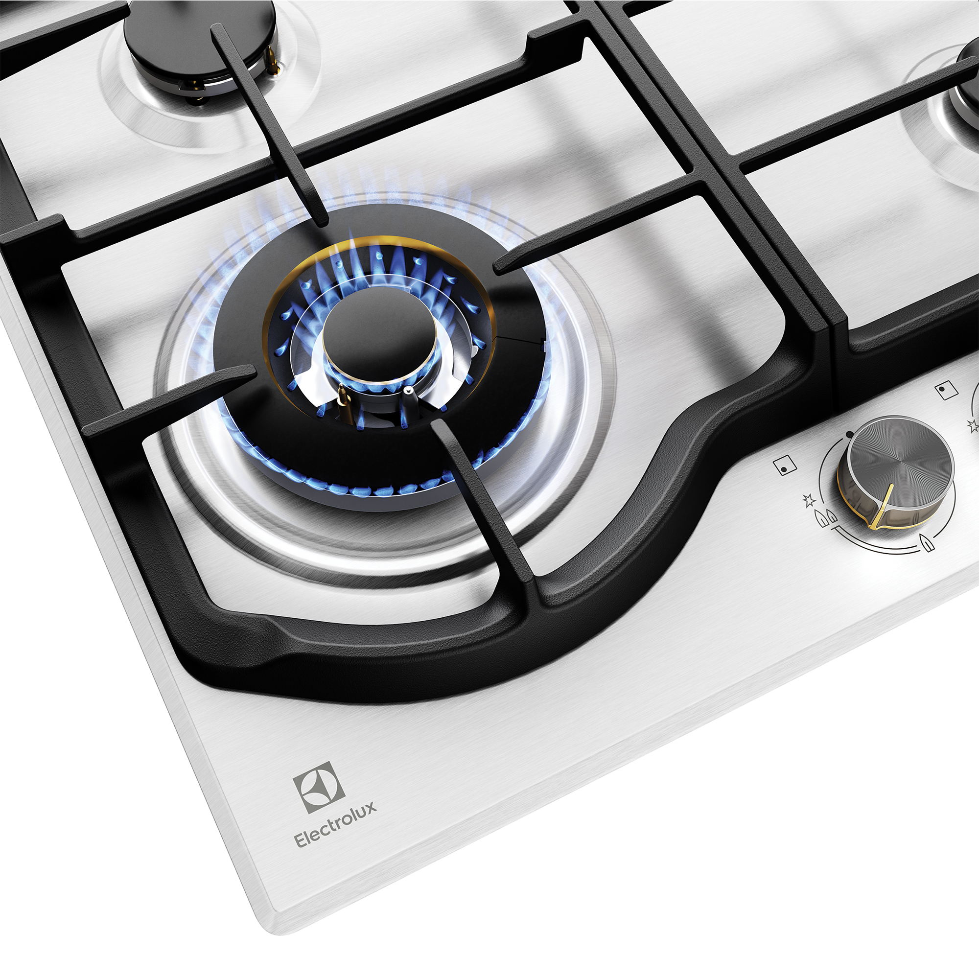 Electrolux 60cm UltimateTaste 500 4 Burner Gas Cooktop Stainless Steel
