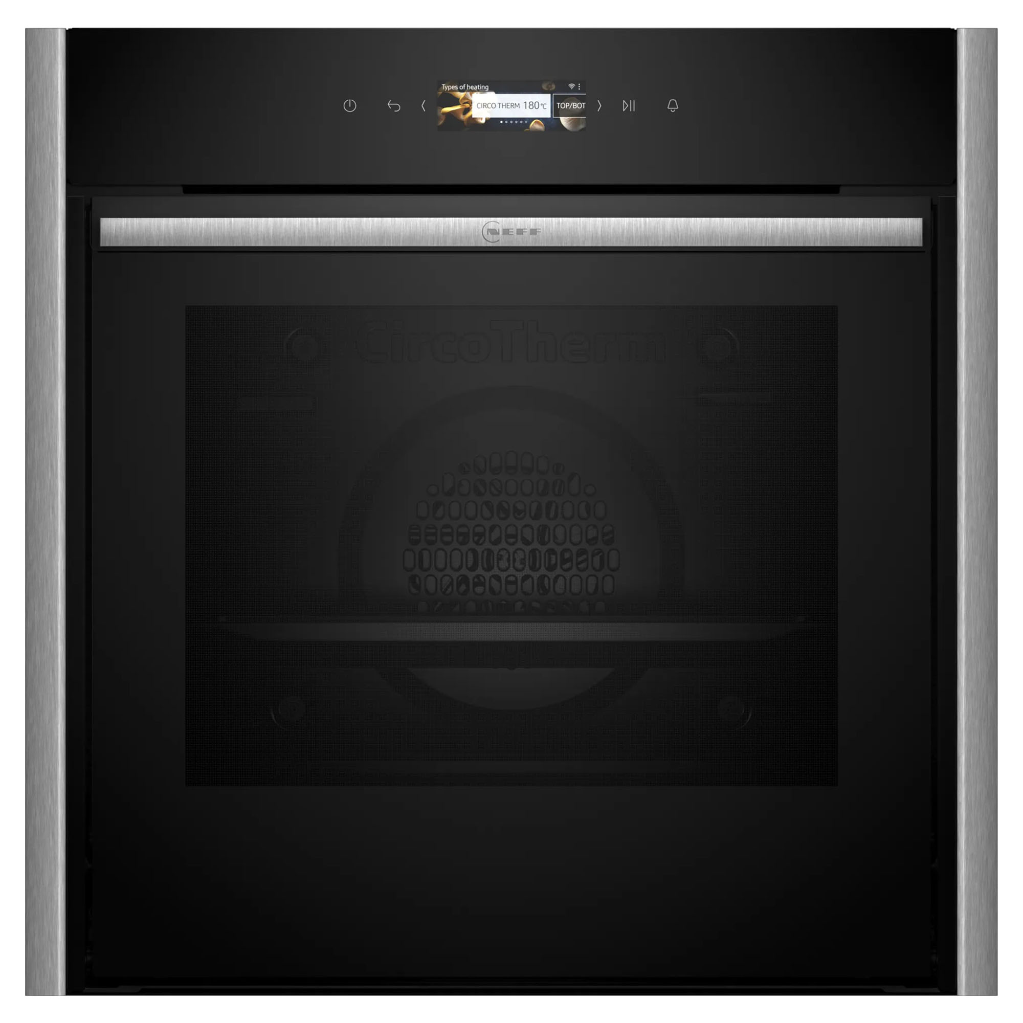 Neff Pyrolytic Slide & Hide® Oven with Metallic Silver Side Trims / Handle B59CR72Y0A-MS