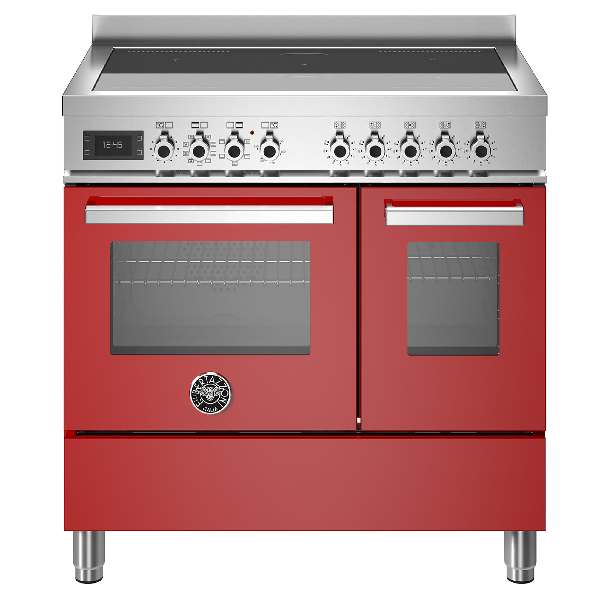 Bertazzoni Pro 900mm Cooker 5 Zone Induction, Electric Double Oven - Red PRO95I2EROT