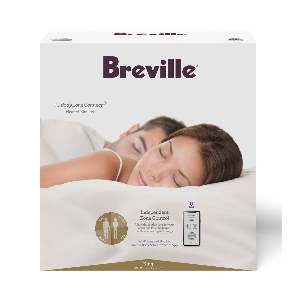 Breville BodyZone Connect King Quilted Fitted Heated Blanket LZB558WHT Buy Online with