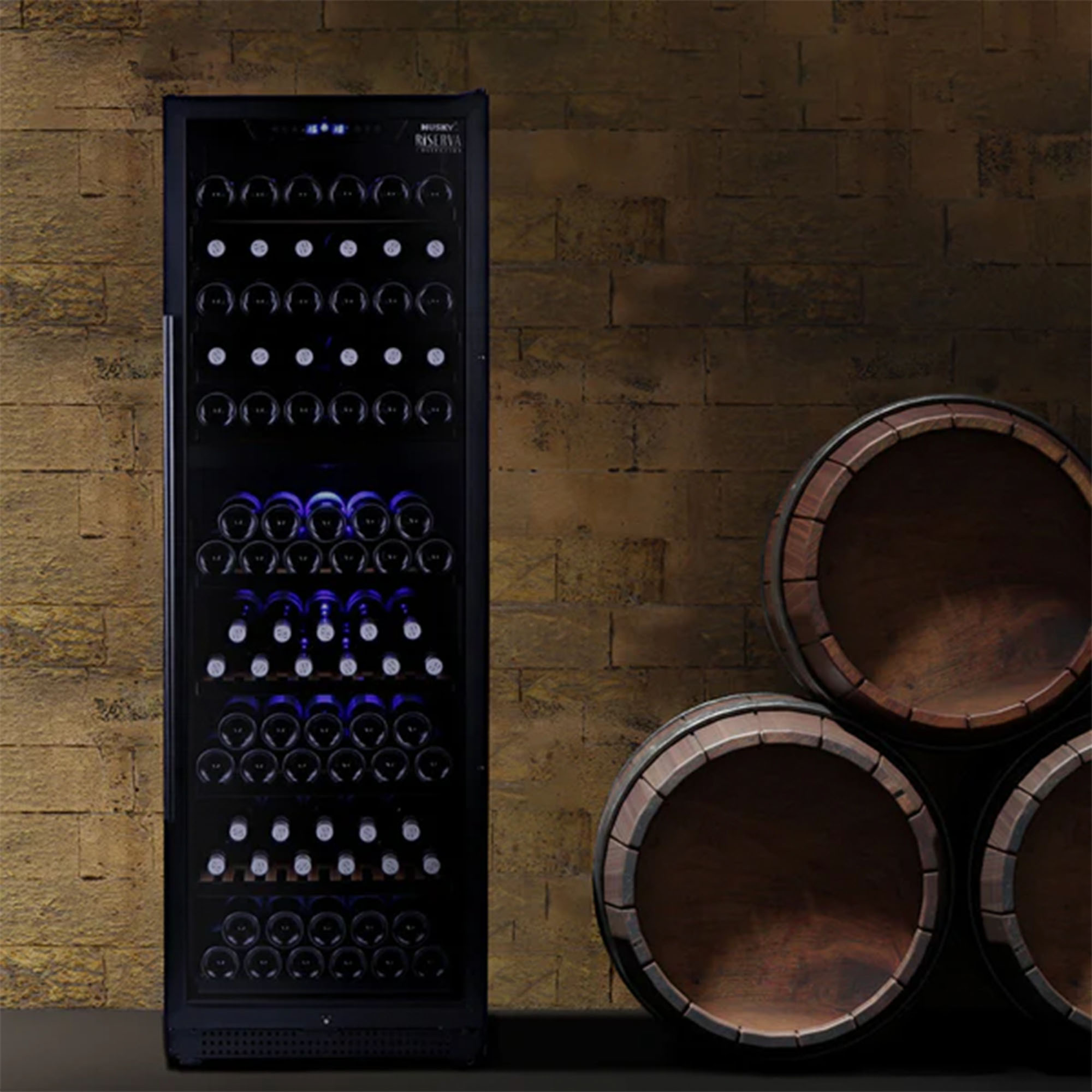 Husky Riserva 450L Dual Zone Wine Fridge in Black HUSWS168DMBZY Buy