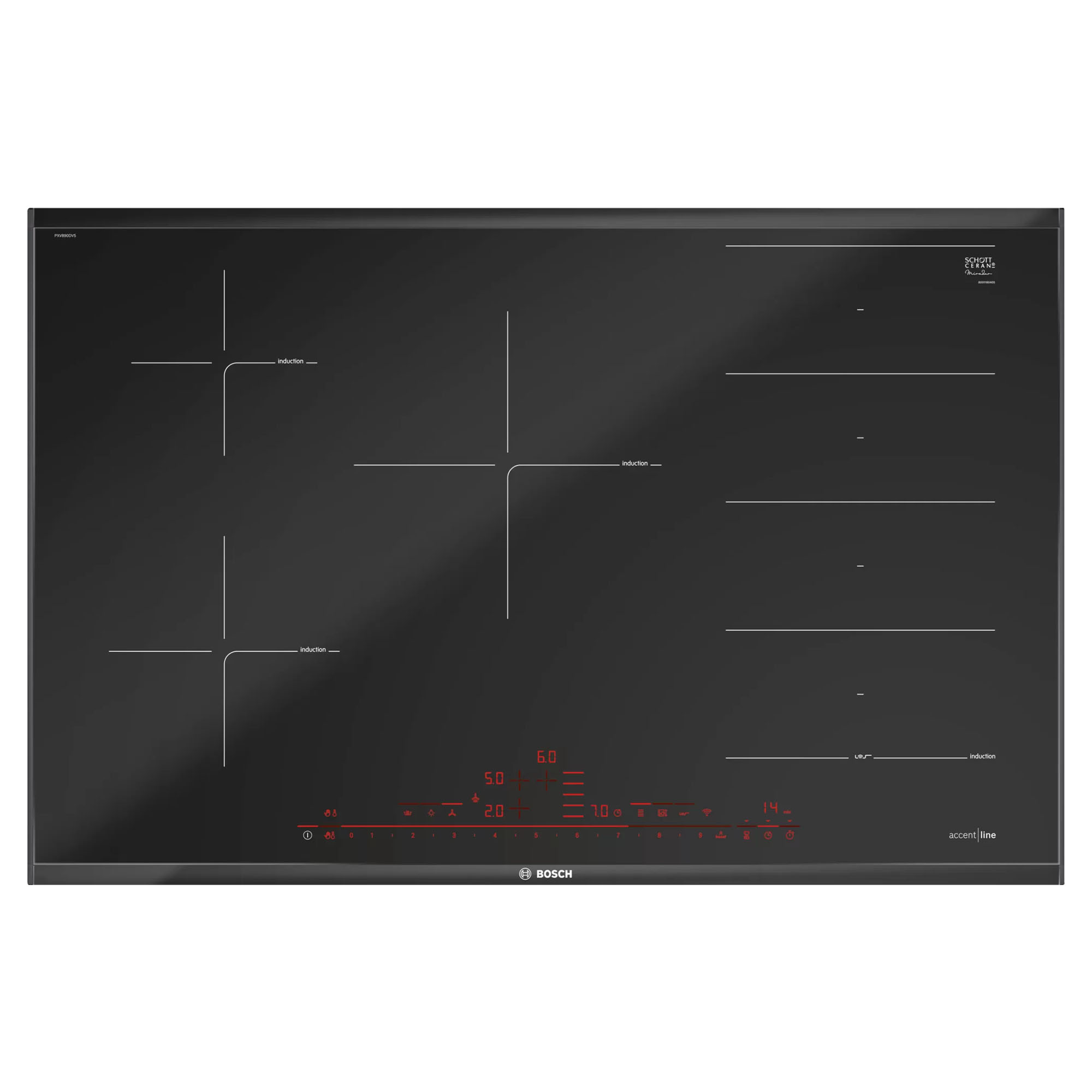 Bosch 80cm Accentline FlexInduction Cooktop PXV890DV5E