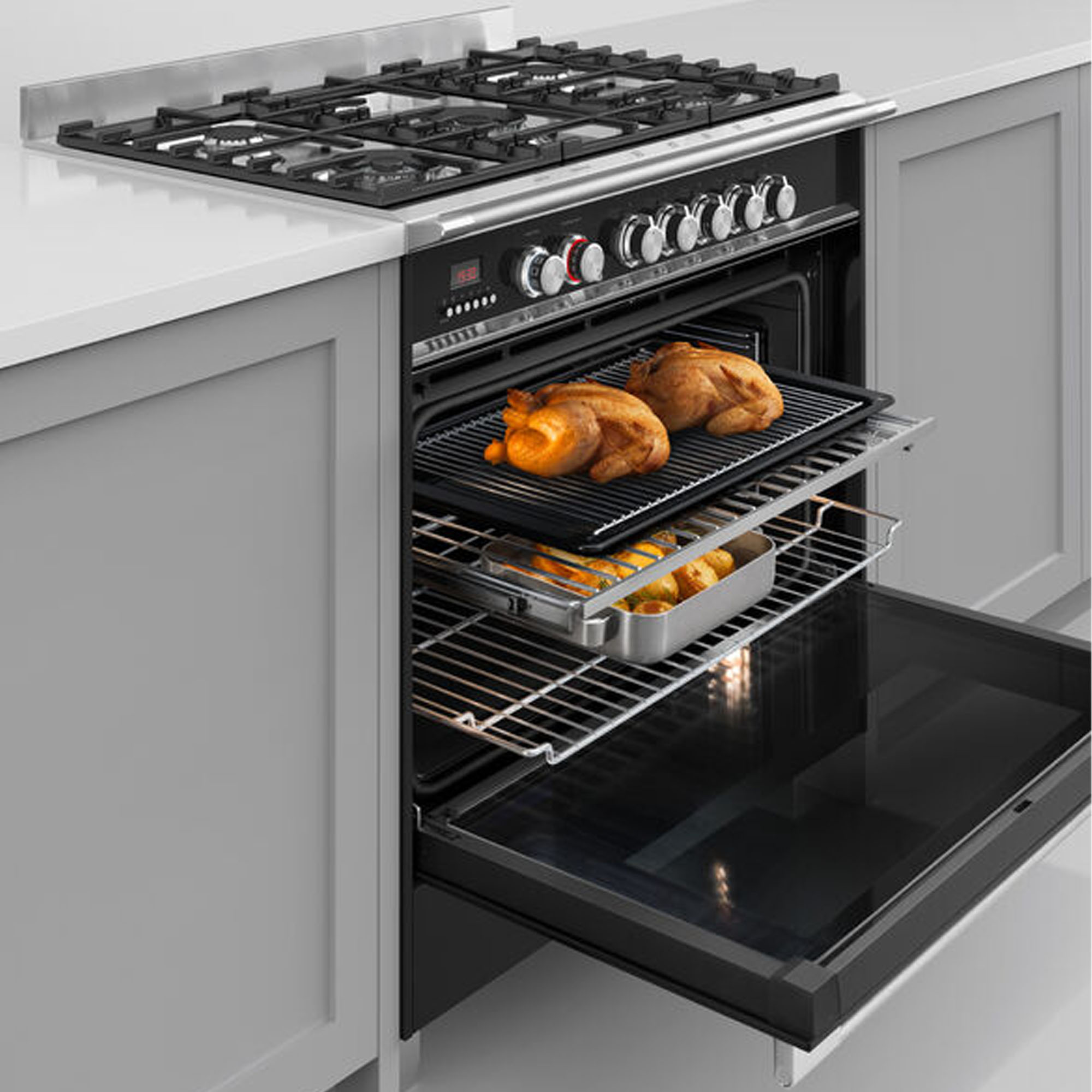 Fisher & Paykel Series 7 Freestanding Cooker, Dual Fuel, 90cm, 5