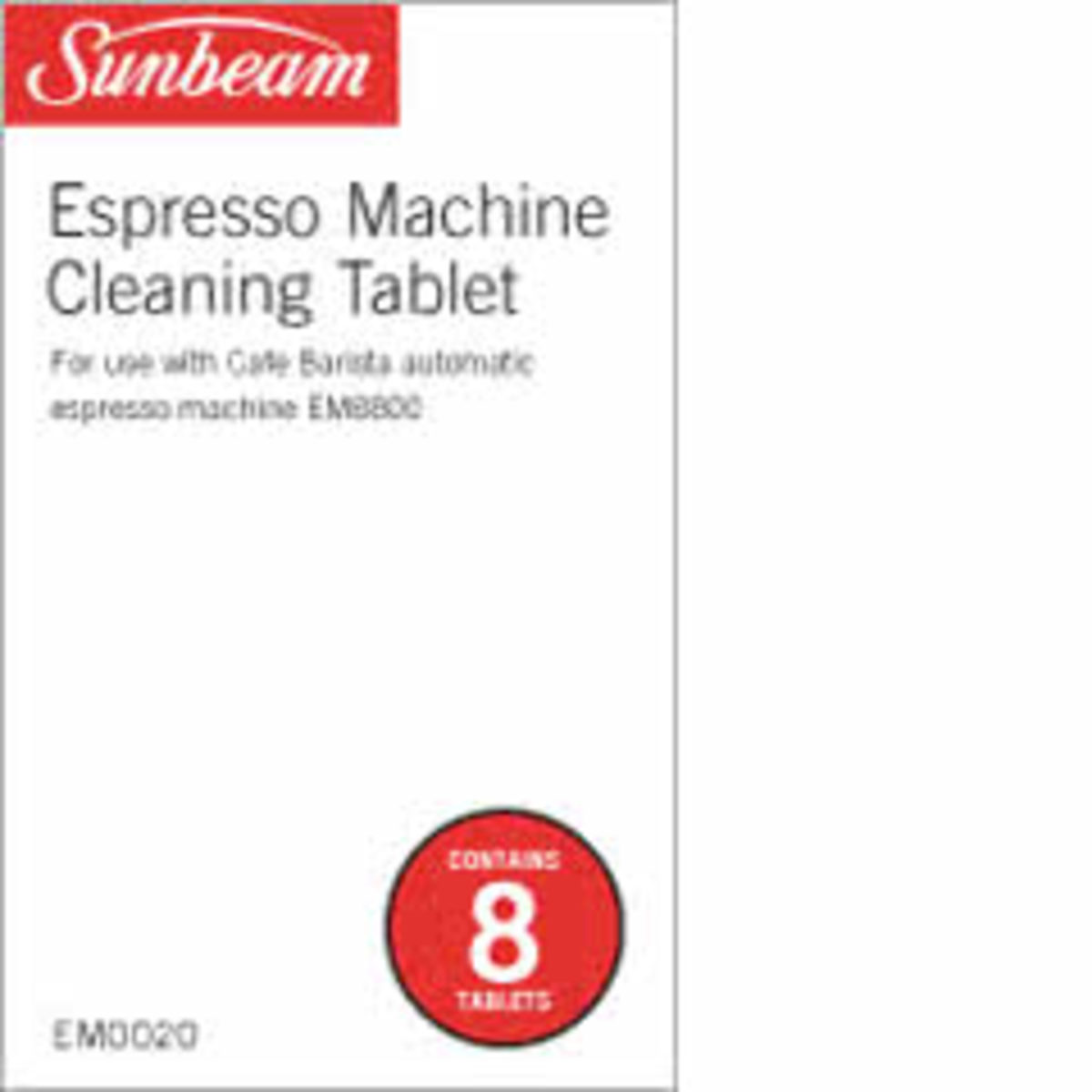 Sunbeam EM0020 Espresso Machine Cleaning Tablets x 8 Pack Sunbeam EM0020 Espresso Machine Cleaning Tablets x 8 Pack