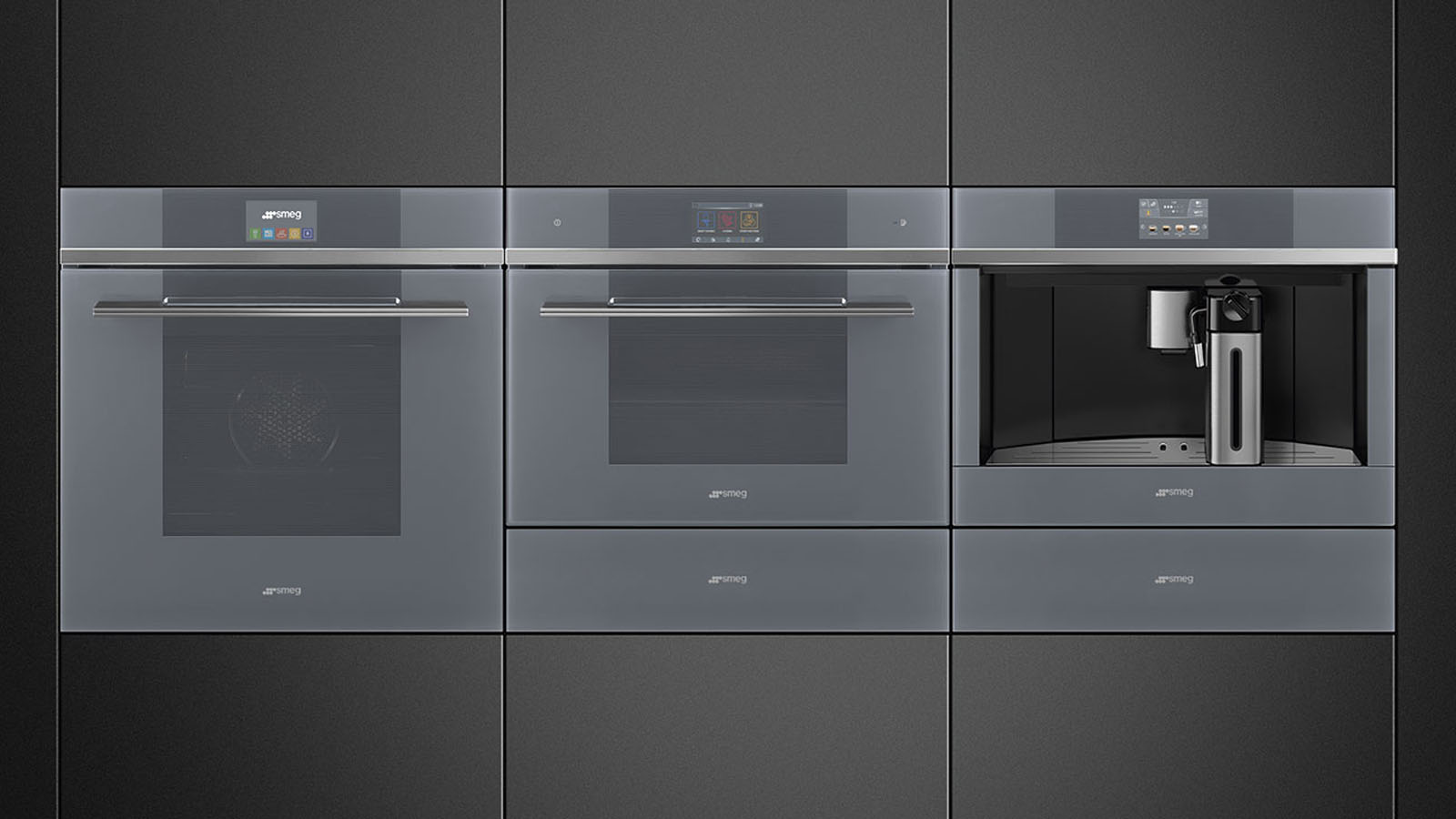 Smeg 45cm Linea Compact Speed Oven Silver SF4104WMCS. Buy Online with