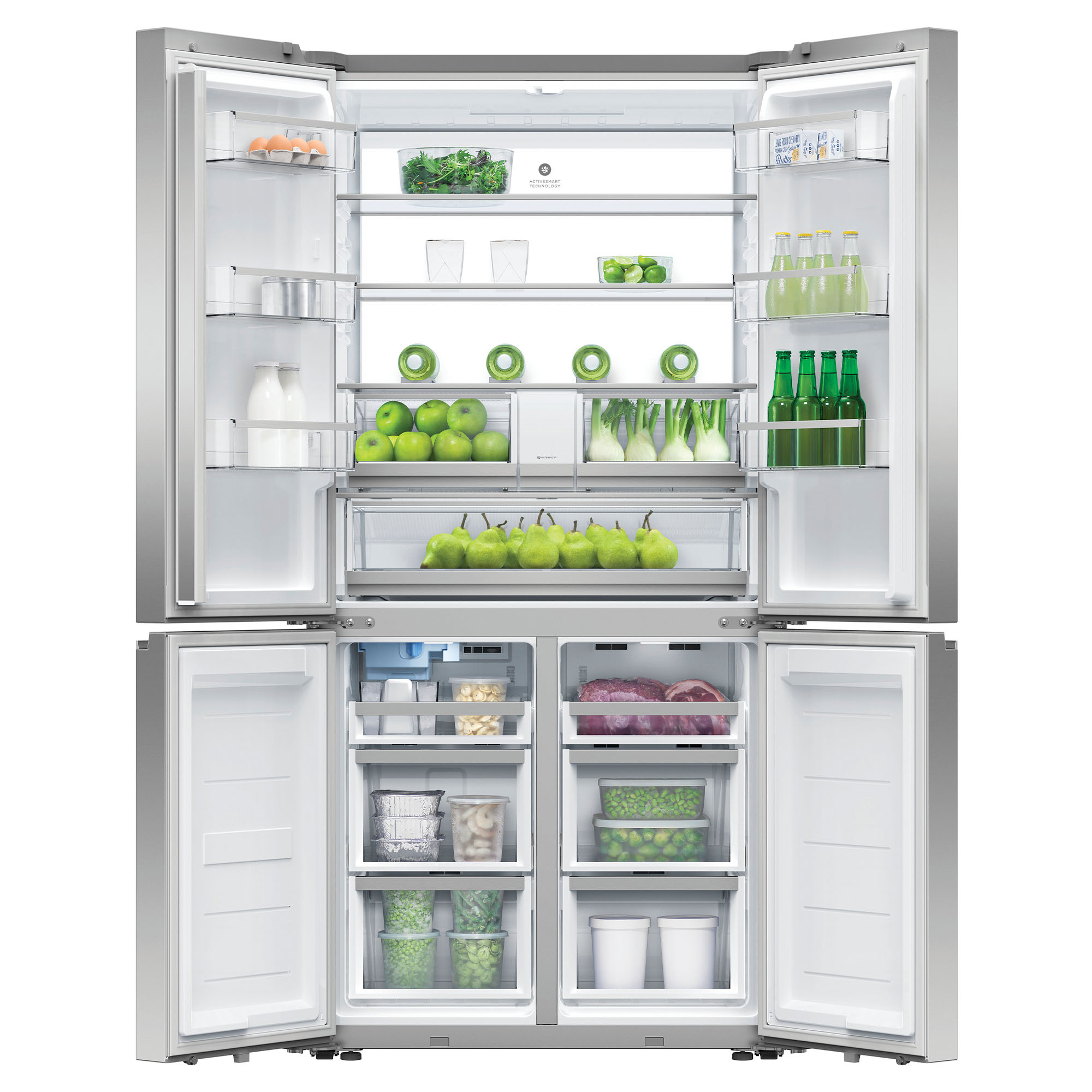 Fisher & Paykel Freestanding Quad Door Refrigerator Freezer, 90.5cm