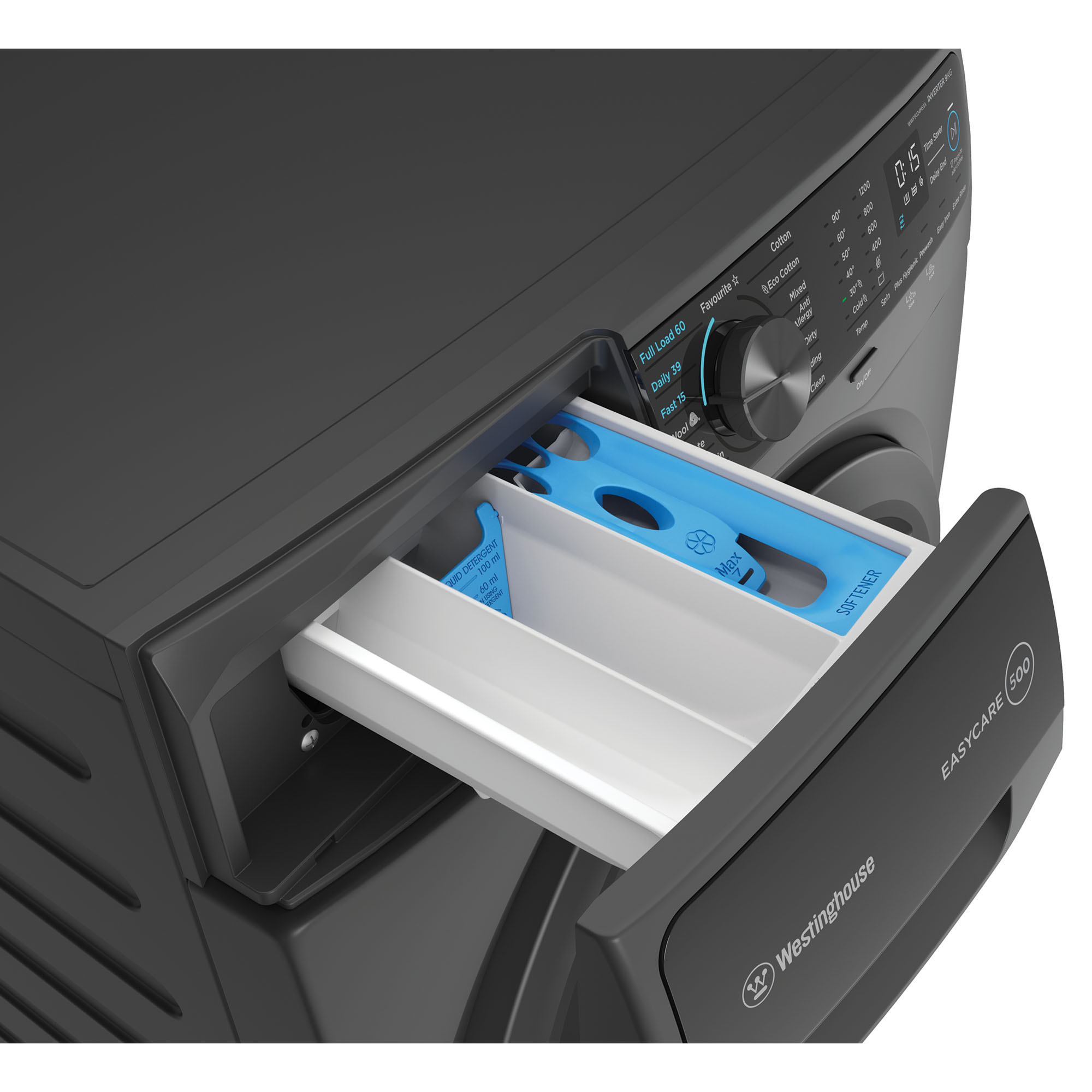 Westinghouse Dark Grey 9kg Front Loader Washing Machine 1200rpm