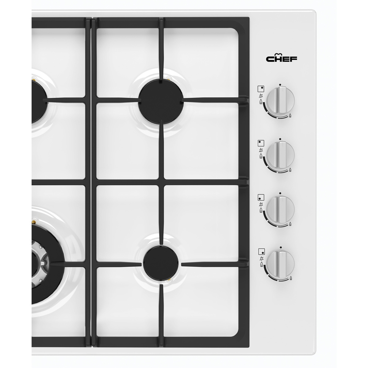 Chef 60cm 4 Burner Gas CooktopWhite CHG644WC Buy Online with Afterpay