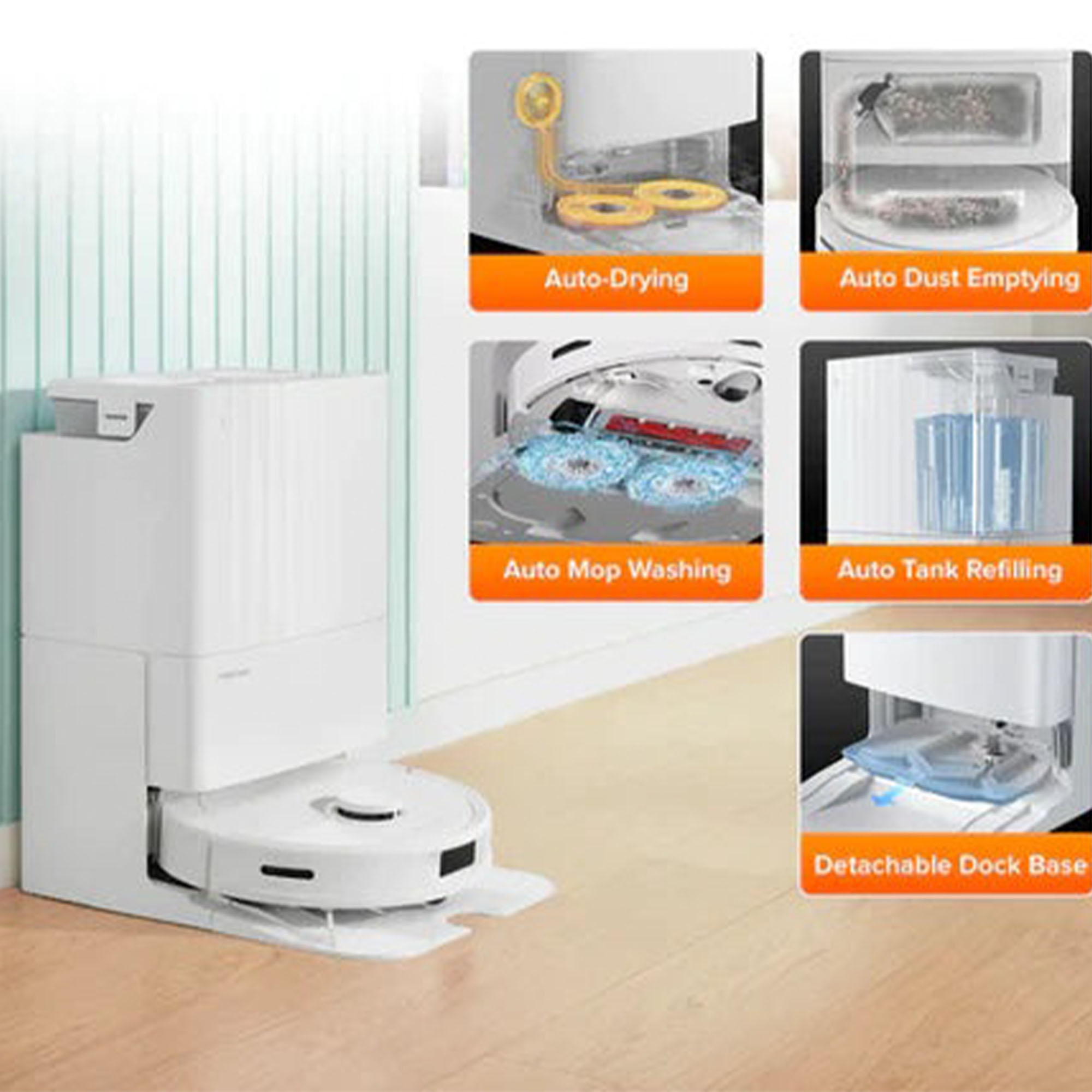 Roborock Q Revo Robotic Vacuum and Mop Cleaner White RRQR0203WHT