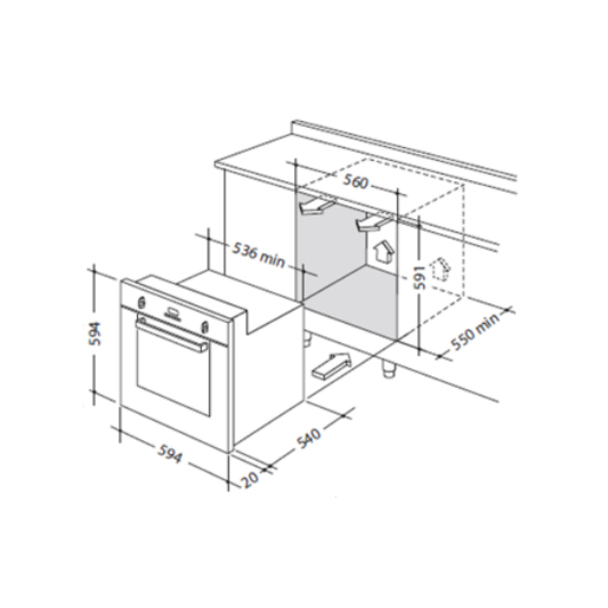 Delonghi 60cm Built In XXL Lifestyle Oven DEL7404. Buy Online with