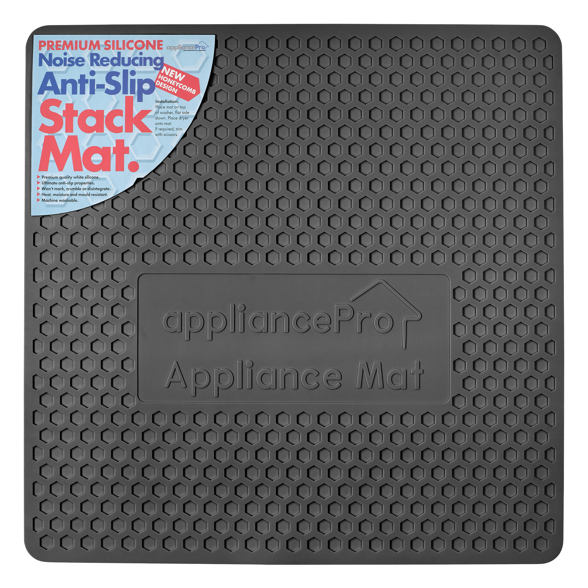 Appliance Pro Black Front Load Washer & Dryer Stacking Mat BLACKMAT60