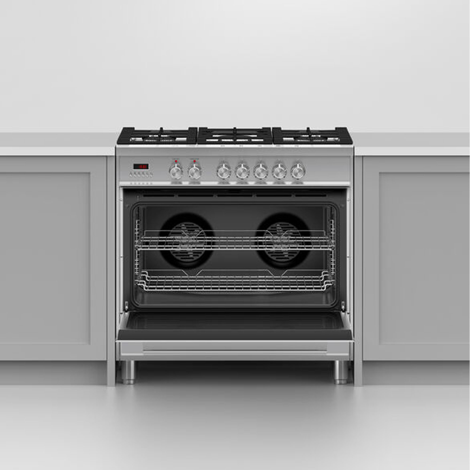 Fisher & Paykel Series 5 Freestanding Cooker, Dual Fuel, 90cm, 5