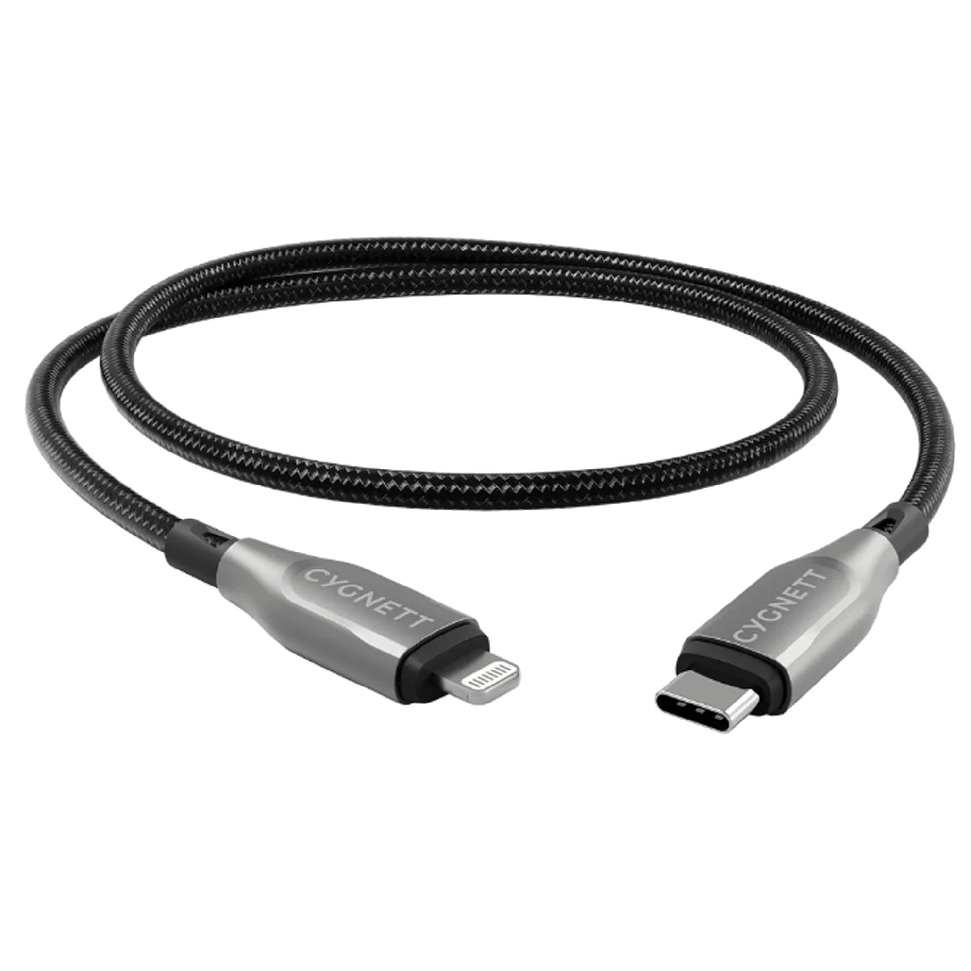 Cygnett USB 2.0 Armoured braided USB C Lightning 2m - Black CY4669PCCCL